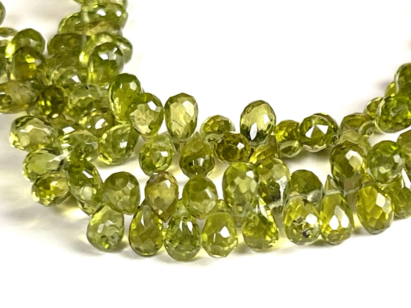 Peridot Briolette drop AAA quality Faceted Teardrop 4-5x6.5-8mm Gemstone Jewelry Making Beads 10 pcs, 20 pcs