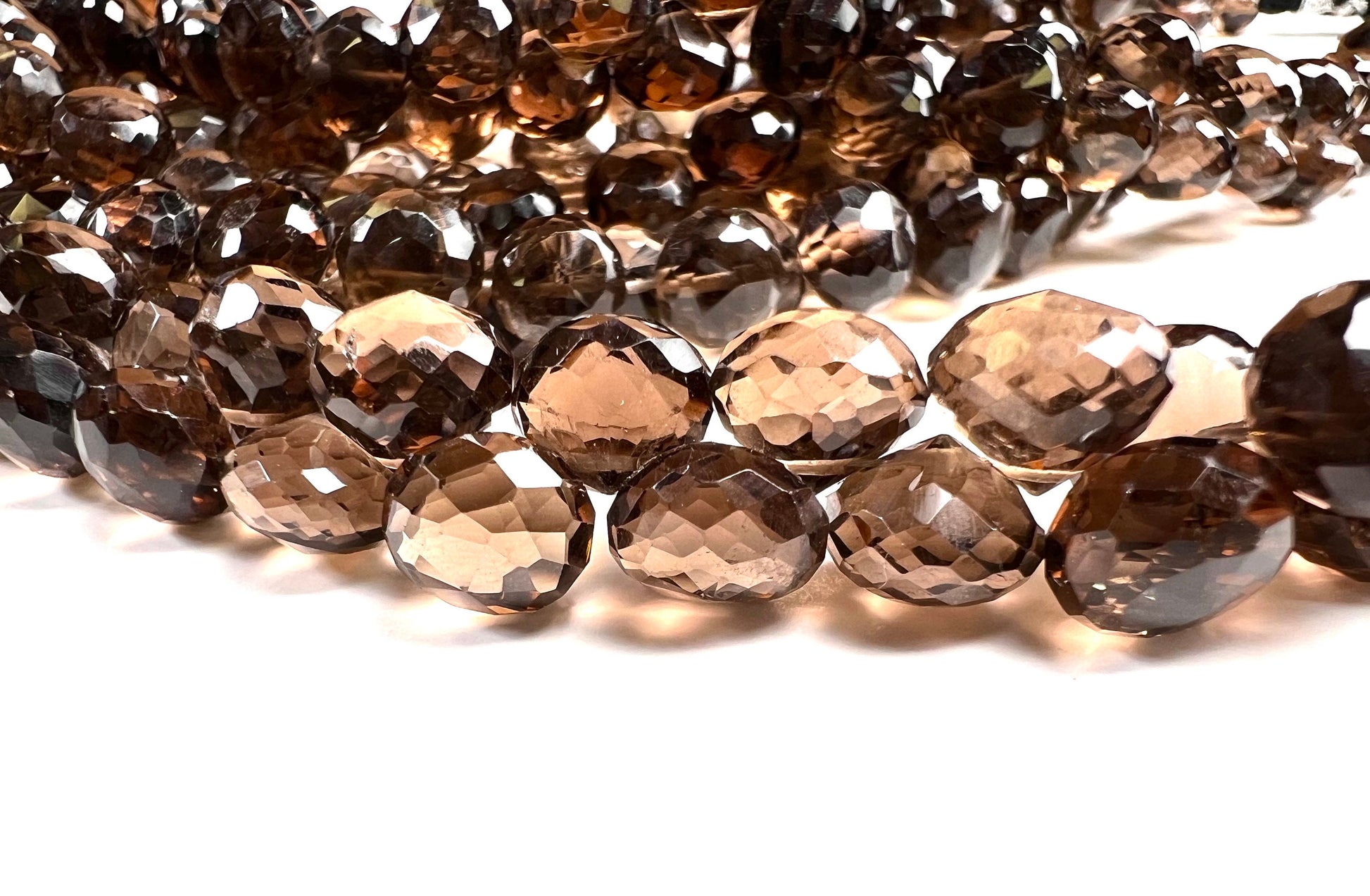 Natural Smokey Quartz Faceted Onion Shape 6-10mm, Natural AAA Quality smoke Quartz Briolette Jewelry Making Necklace, Bracelet Beads