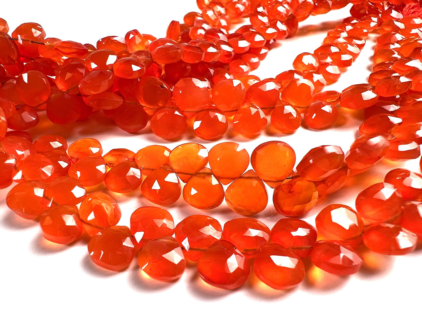 Natural Carnelian Faceted Heart drop 7-7.5mm Jewelry Making Natural orange Gemstone drop Beads