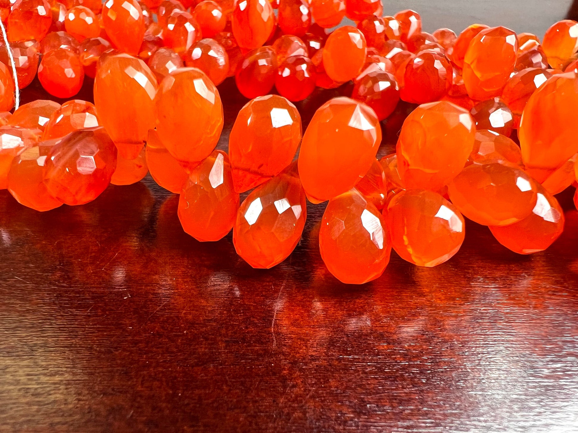 Natural Carnelian Faceted Teardrop 5.5-8.5mm Jewelry Making Natural Orange Carnelian Briolette drop Gemstone Orange