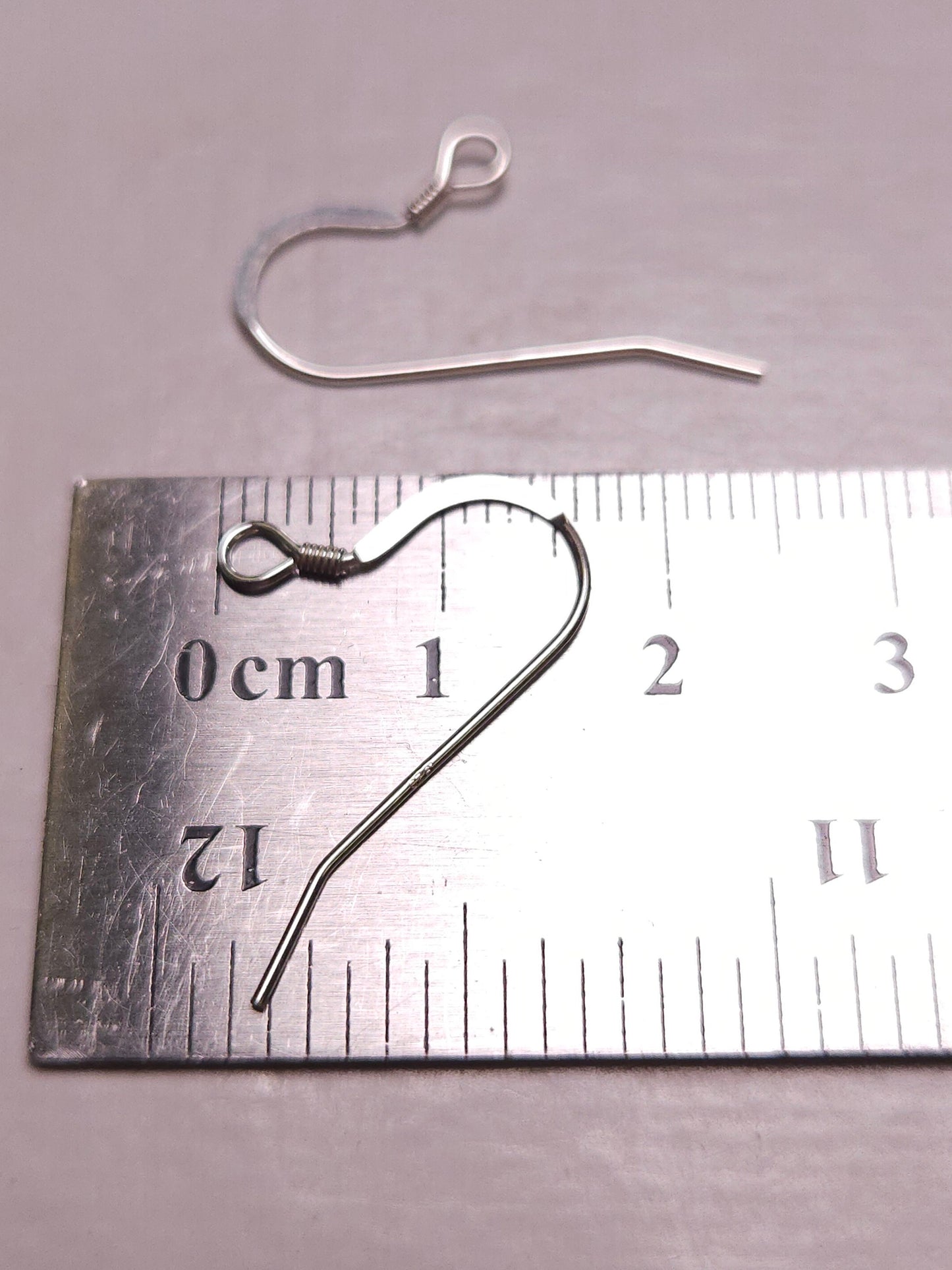 925 sterling silver French hook Earwire with coil 25mm long 22 gauge, 10,20,50 pcs wholesale, jewelry making fish hook Earwire 925 stamped