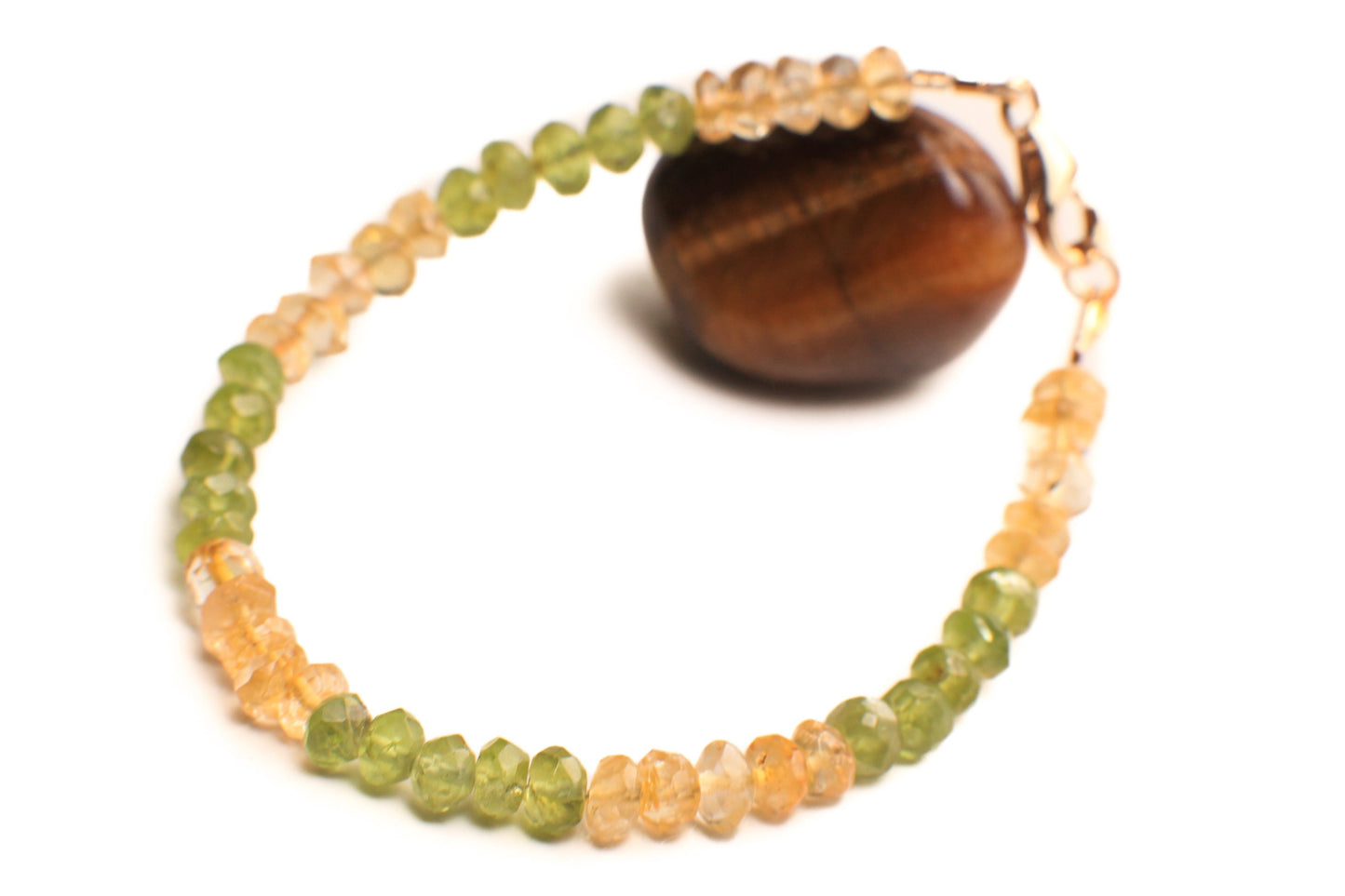 Citrine, Peridot 5mm Faceted Bracelet in Gold lobster Clasp and findings, Healing, Energy Chakra gift