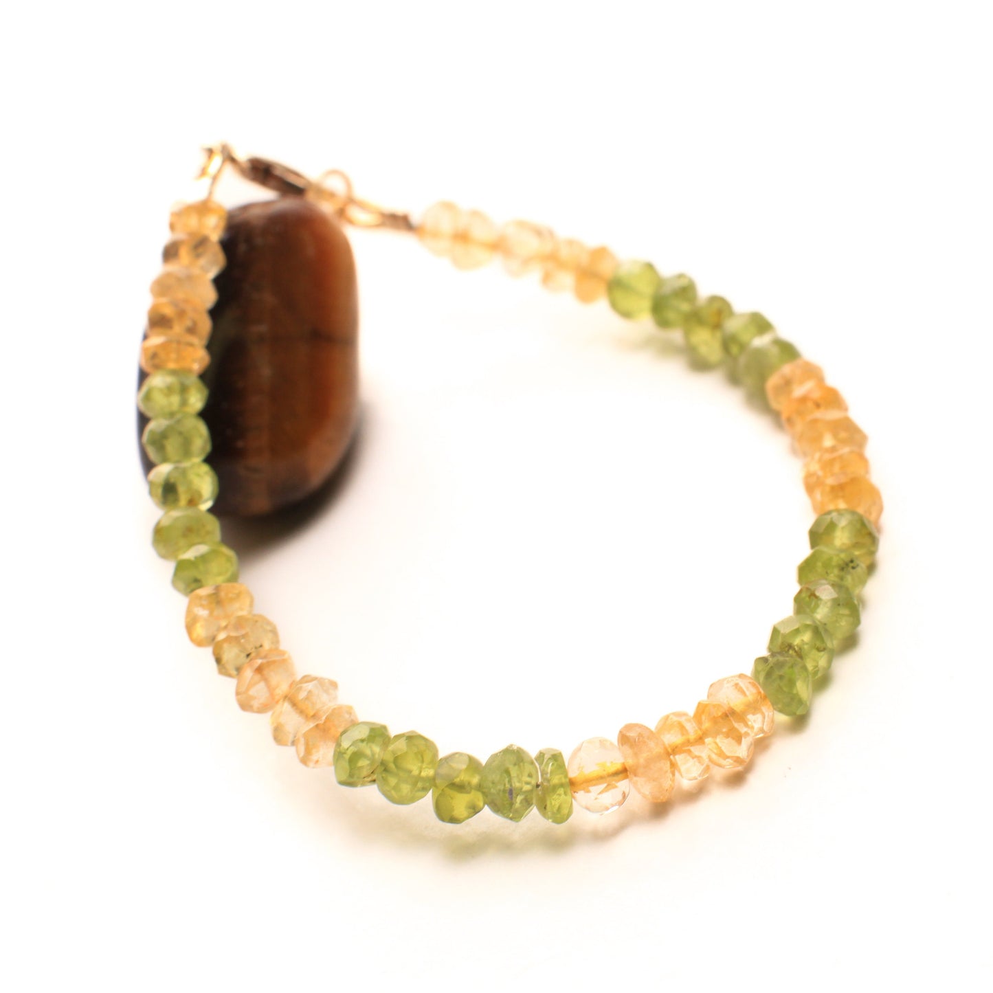 Citrine, Peridot 5mm Faceted Bracelet in Gold lobster Clasp and findings, Healing, Energy Chakra gift