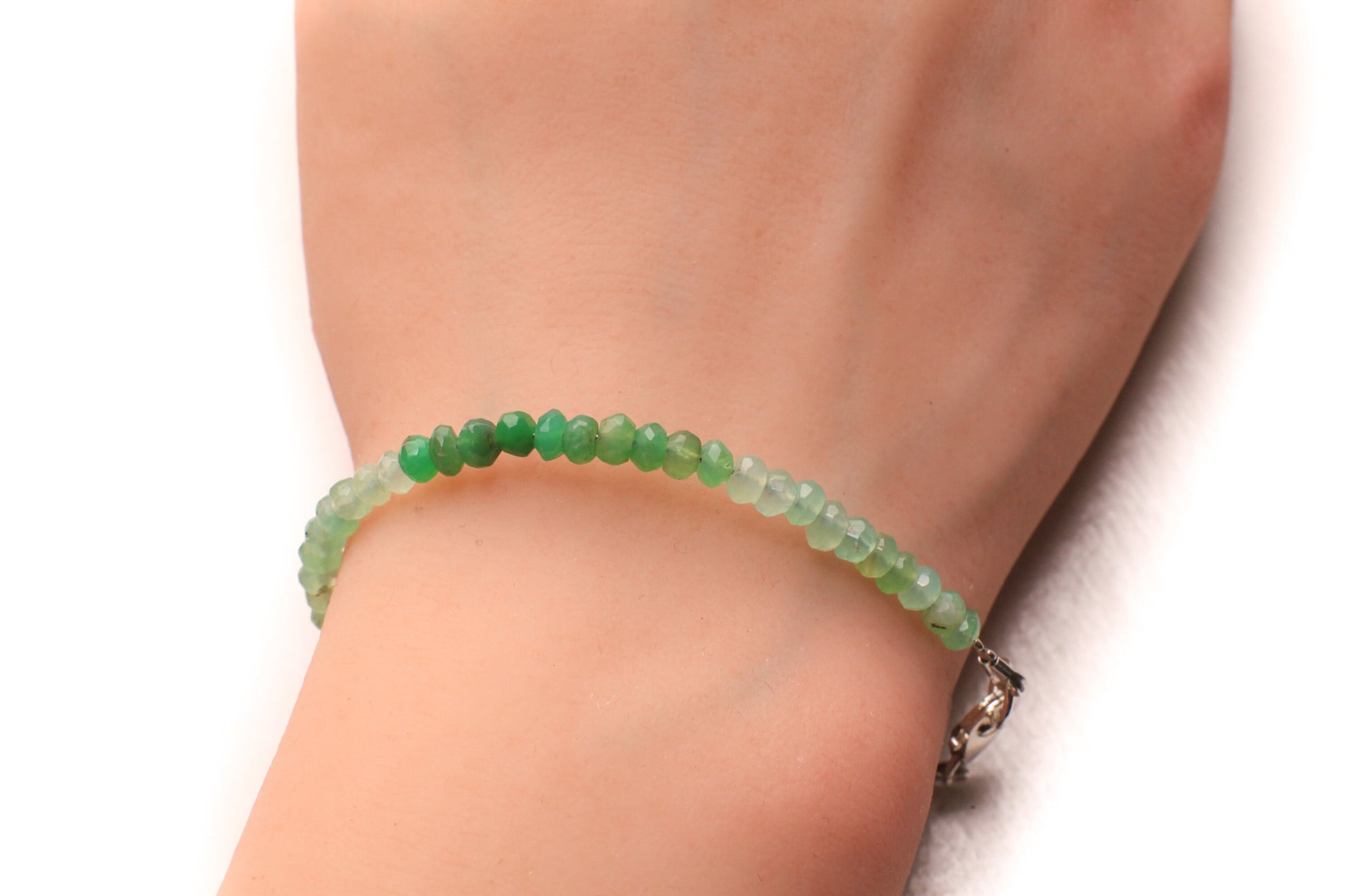 Chrysoprase 3.5-4mm Faceted Bracelet in 14k Gold Filled, Sterling Silver lobster Clasp and findings , healing Chakra gift