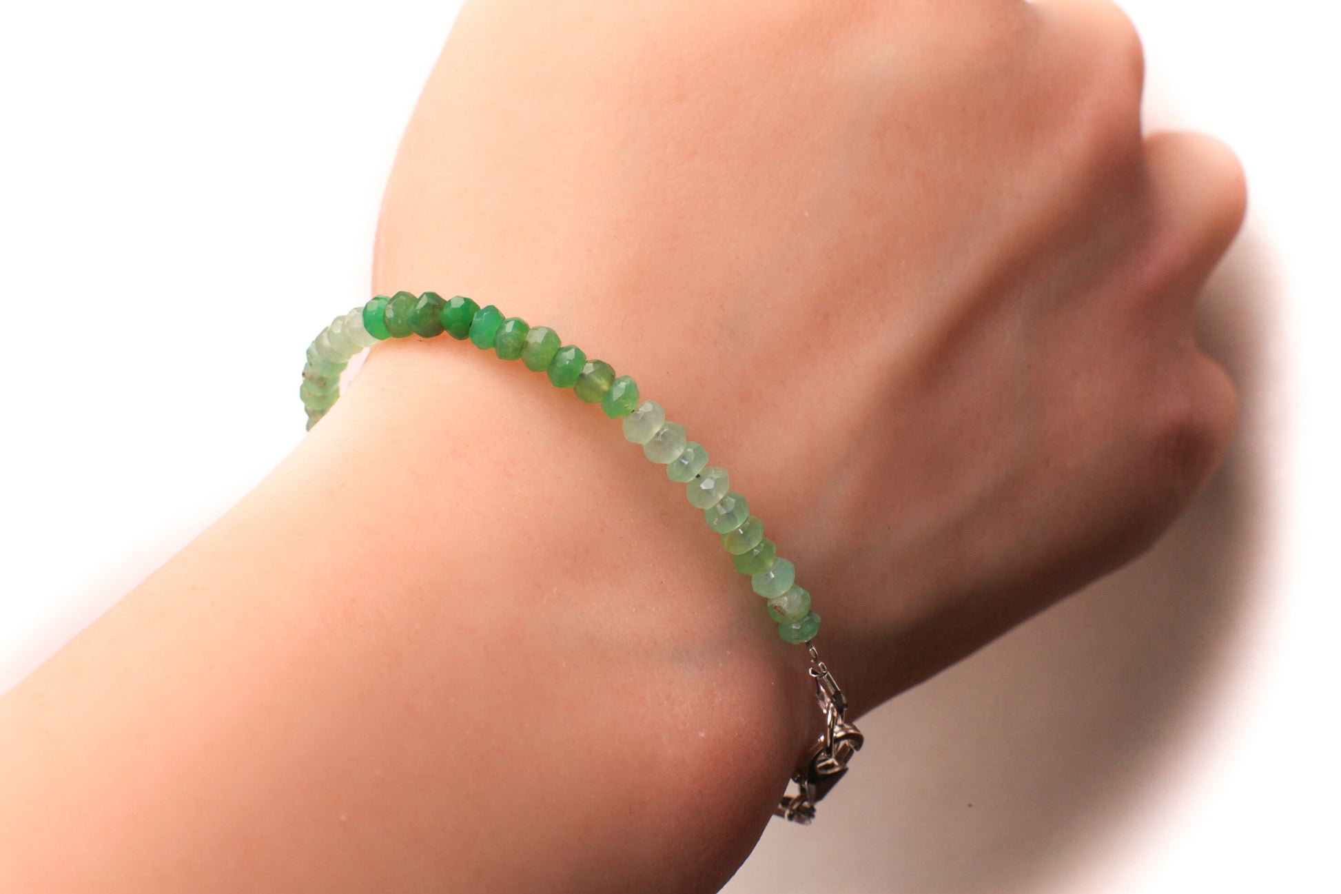 Chrysoprase 3.5-4mm Faceted Bracelet in 14k Gold Filled, Sterling Silver lobster Clasp and findings , healing Chakra gift