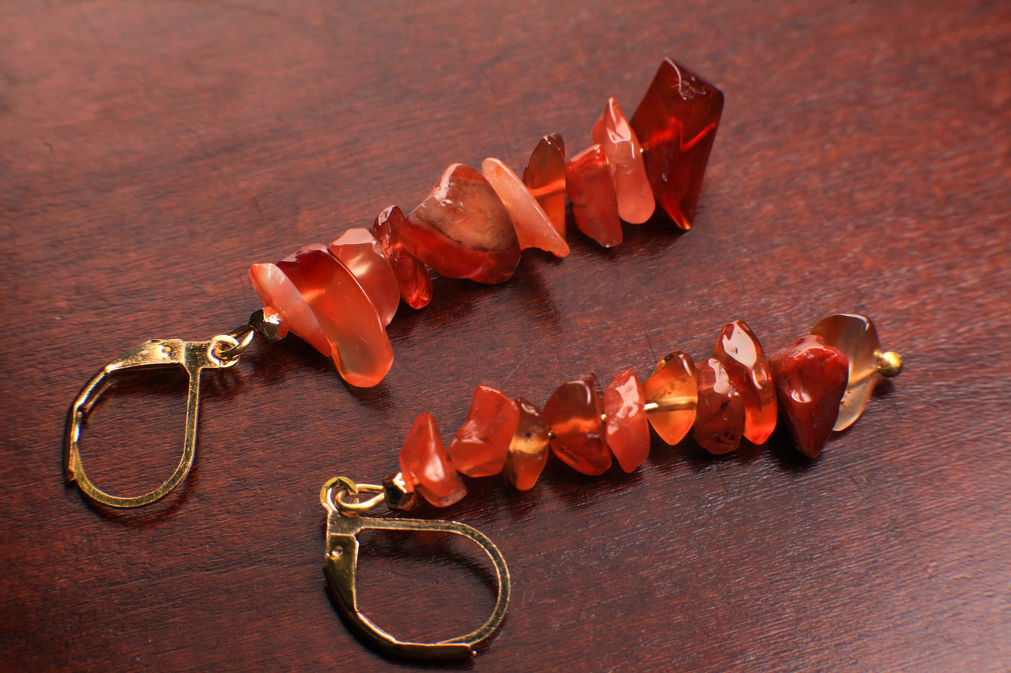 Natural Carnelian Gold Filled, Gold Plated Leverback earrings, valentines girlfriend gift