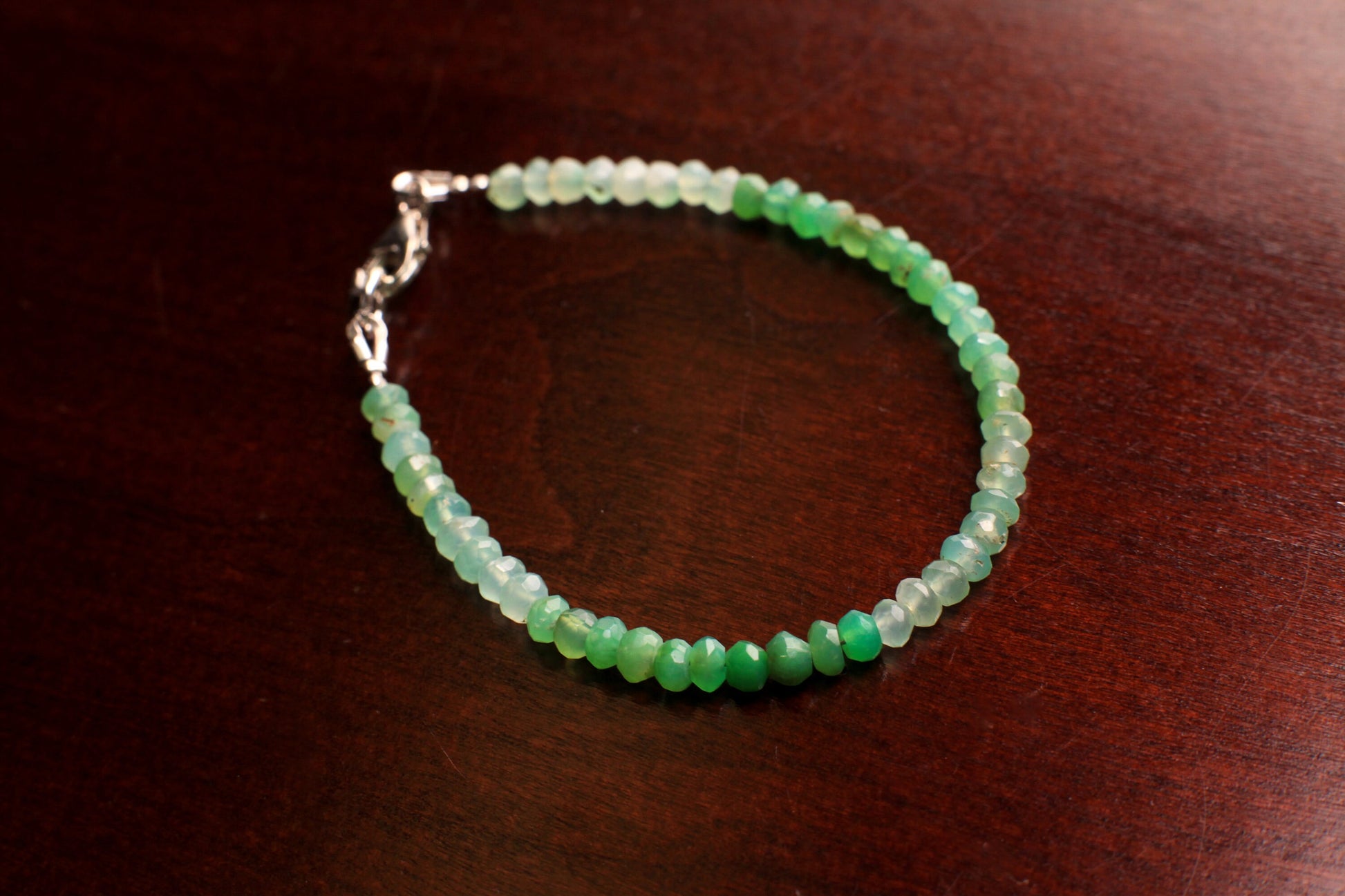 Chrysoprase 3.5-4mm Faceted Bracelet in 14k Gold Filled, Sterling Silver lobster Clasp and findings , healing Chakra gift