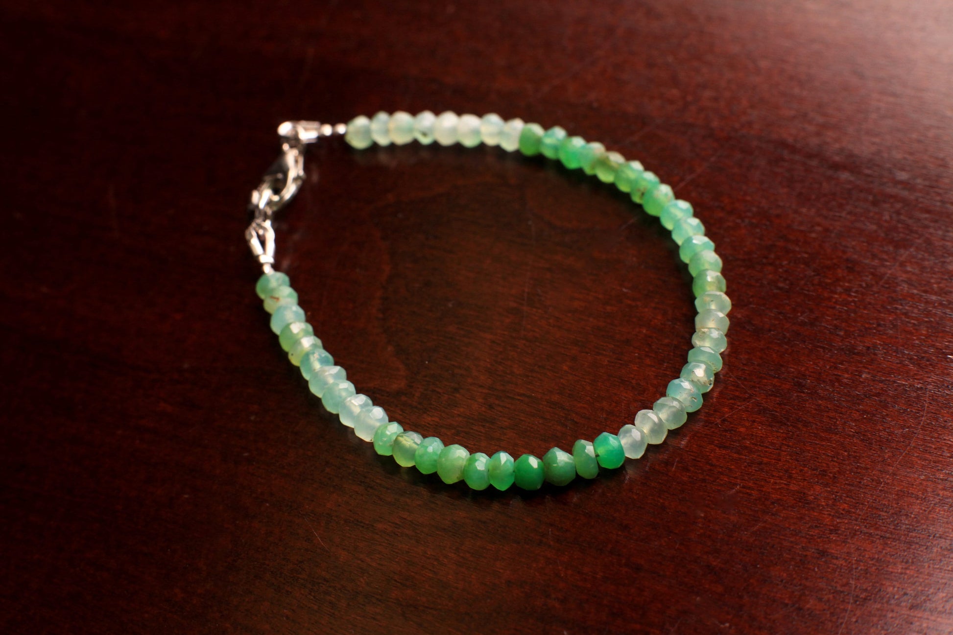 Chrysoprase 3.5-4mm Faceted Bracelet in 14k Gold Filled, Sterling Silver lobster Clasp and findings , healing Chakra gift