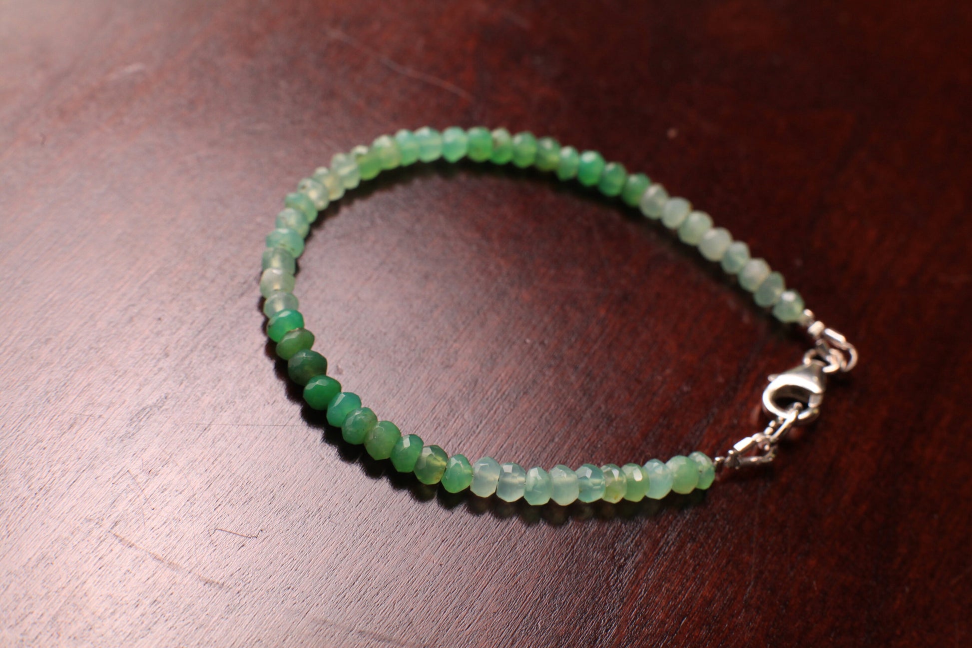 Chrysoprase 3.5-4mm Faceted Bracelet in 14k Gold Filled, Sterling Silver lobster Clasp and findings , healing Chakra gift