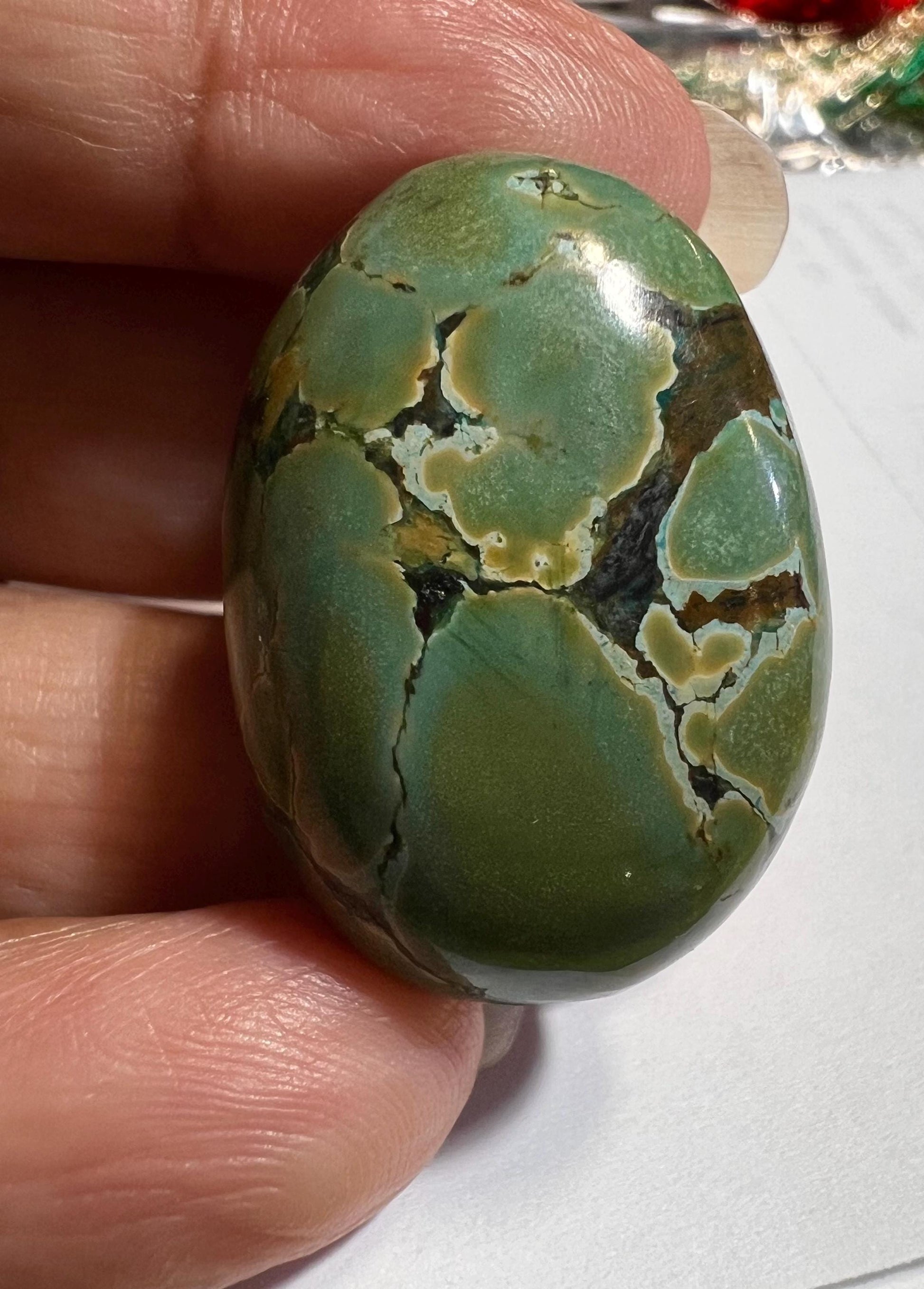 Genuine Turquoise Pebble, AAA Tibetian Spiderweb green Turquoise for jewelry Focal, pendant,palm stone, pocket stone collection healing gem