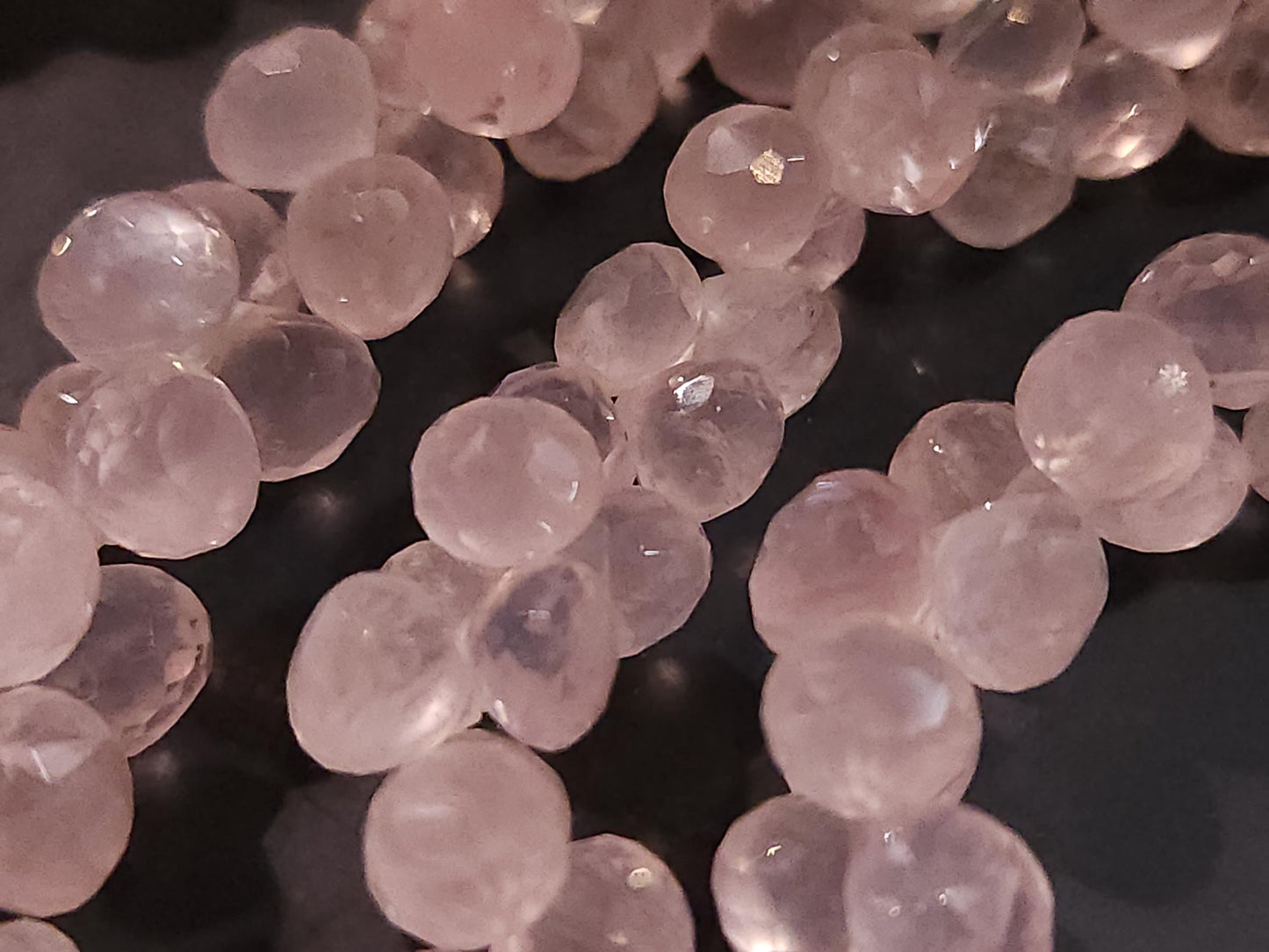 Natural Rose Quartz Faceted Onion drop 7.5-9mm AAA quality Rose Quartz for Jewelry Making DIY Gemstone Beads, 6,10,20 pcs