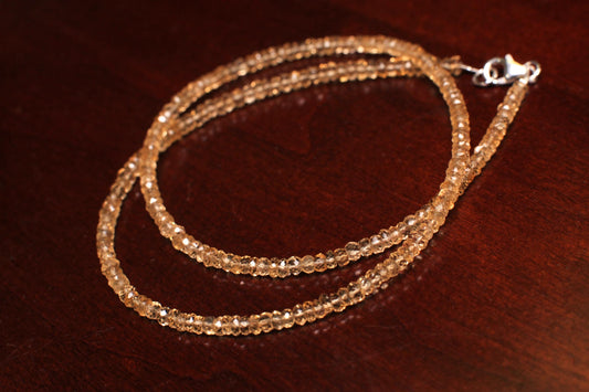 Natural Citrine Faceted AAA Quality 925 Sterling Silver Necklace Birthday, Woman gift