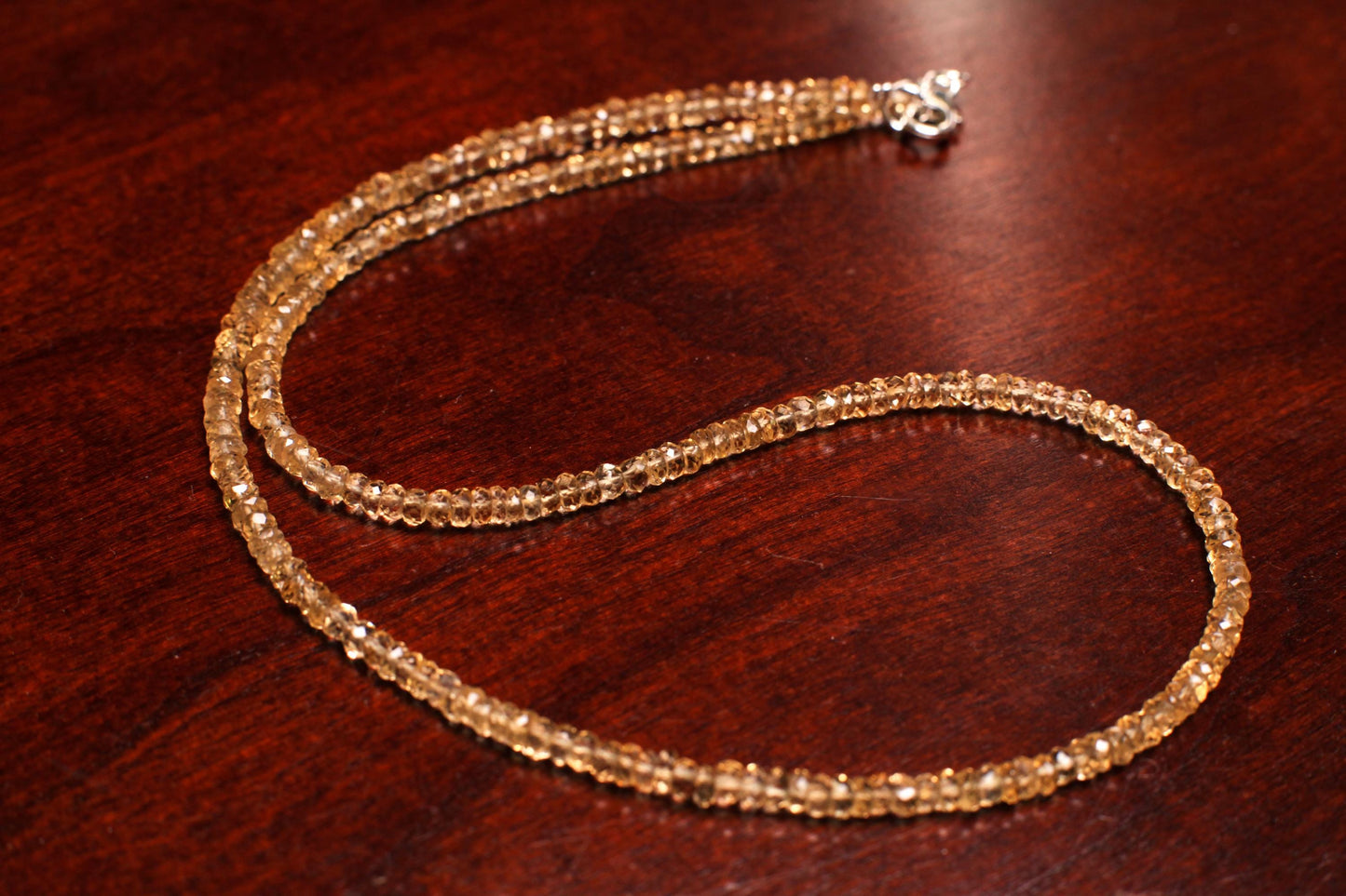 Natural Citrine Faceted AAA Quality 925 Sterling Silver Necklace Birthday, Woman gift
