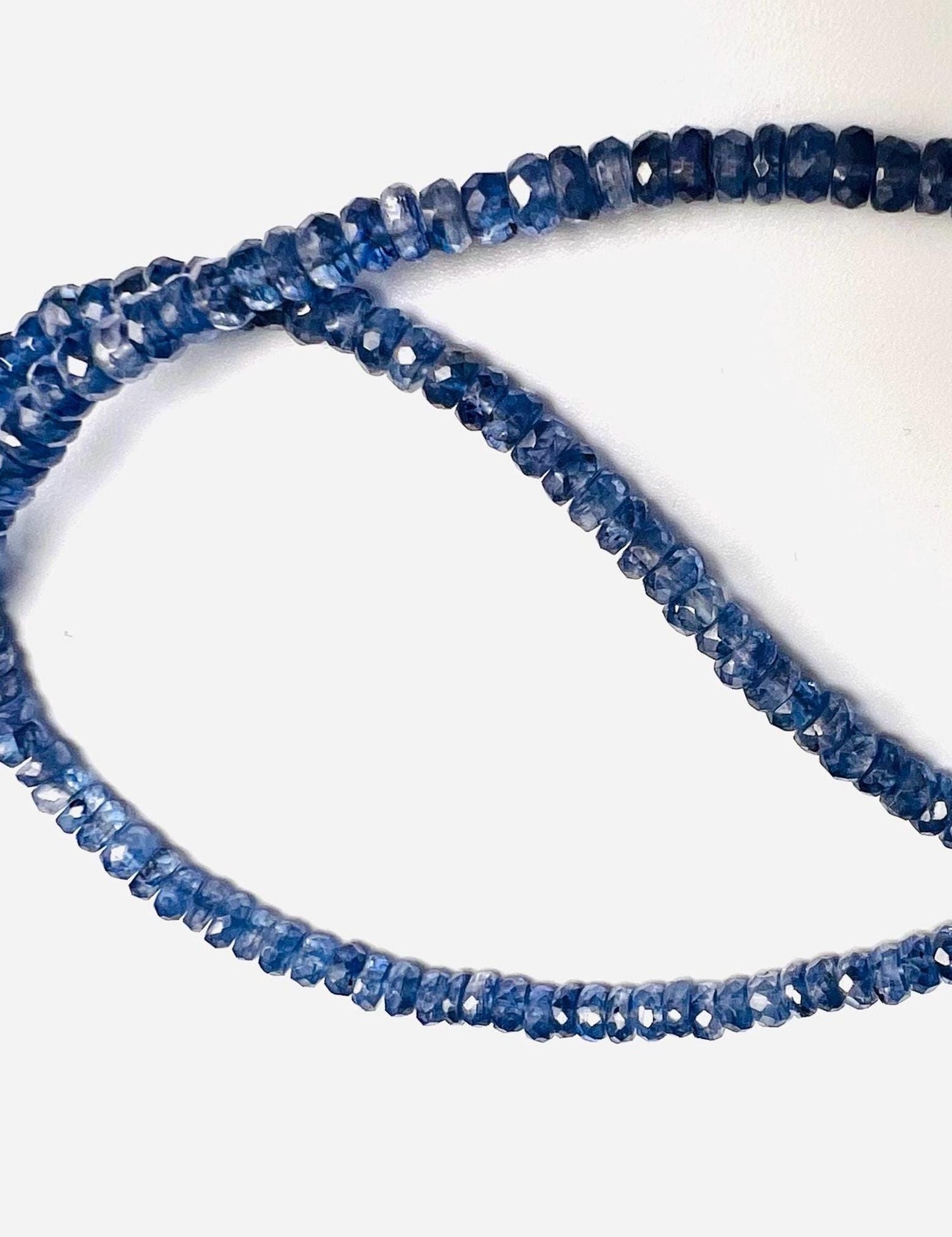 Natural Blue Kyanite, AAA quality Blue Kyanite Faceted 3-4.5mm large Roundel, Jewelry Making Gemstone Beads