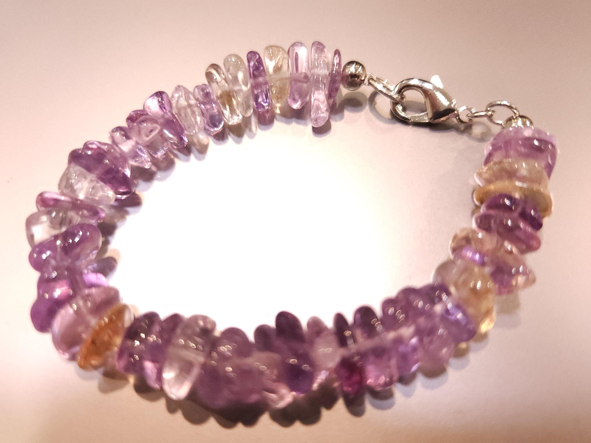 Natural Ametrine Smooth free form raw nugget Bracelet AAA Quality Amethyst, Citrine, Healing, Energy, Meditation