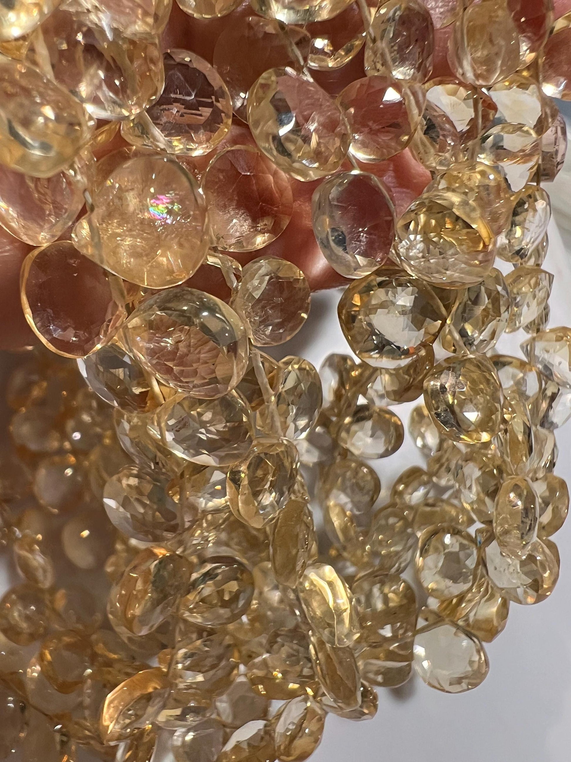 Natural Citrine Faceted Heart Drop 6-7mm AAA clear quality gemstone beads for jewelry making