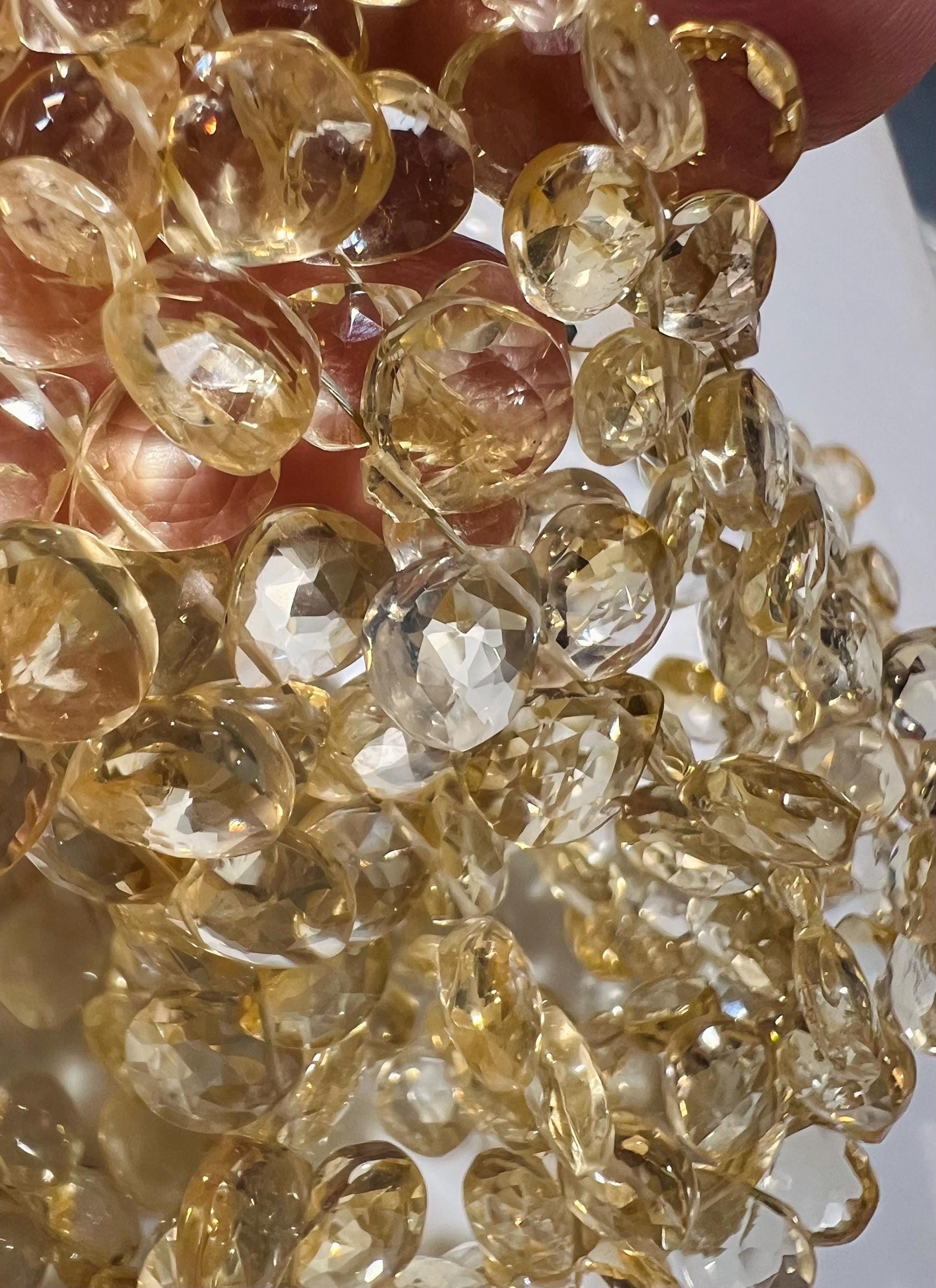 Natural Citrine Faceted Heart Drop AAA clear quality gemstone beads for jewelry making