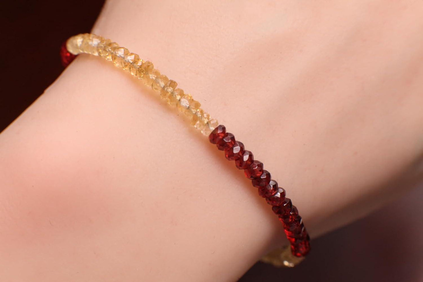 Garnet , Citrine 4mm Faceted Bracelet in 14k Gold Filled or 925 Sterling Silver, lobster Clasp and findings