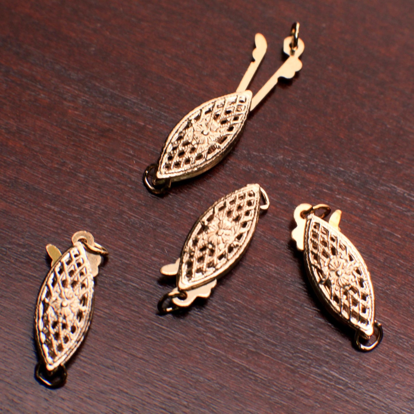 Fish Hook Filigree 6x14x3mm Clasp, 14K Gold Filled, Pearl Clasp, Double Sided Filigree Clasp, DIY Jewelry Making Findings, 1 piece