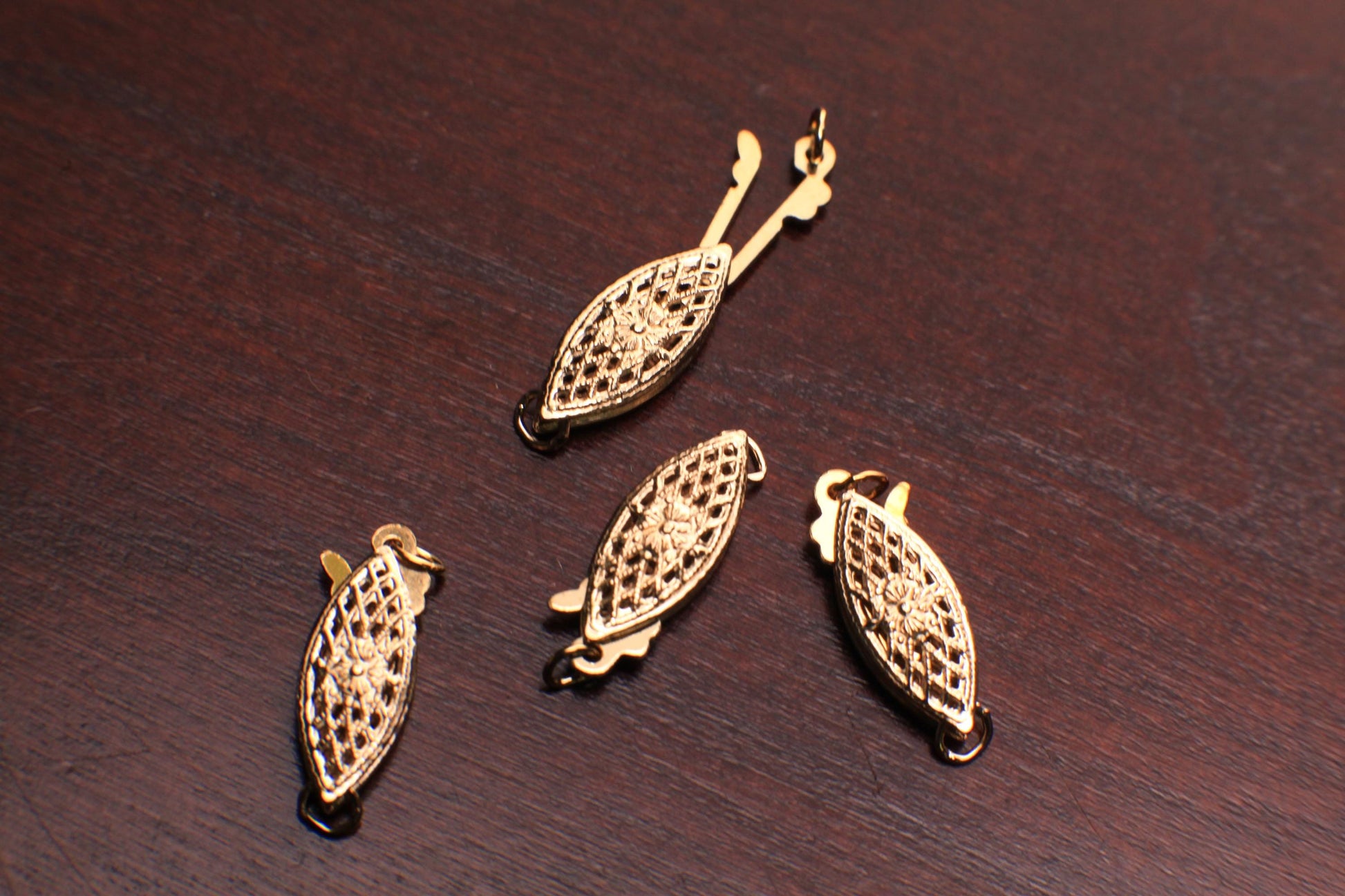 Fish Hook Filigree 6x14x3mm Clasp, 14K Gold Filled, Pearl Clasp, Double Sided Filigree Clasp, DIY Jewelry Making Findings, 1 piece