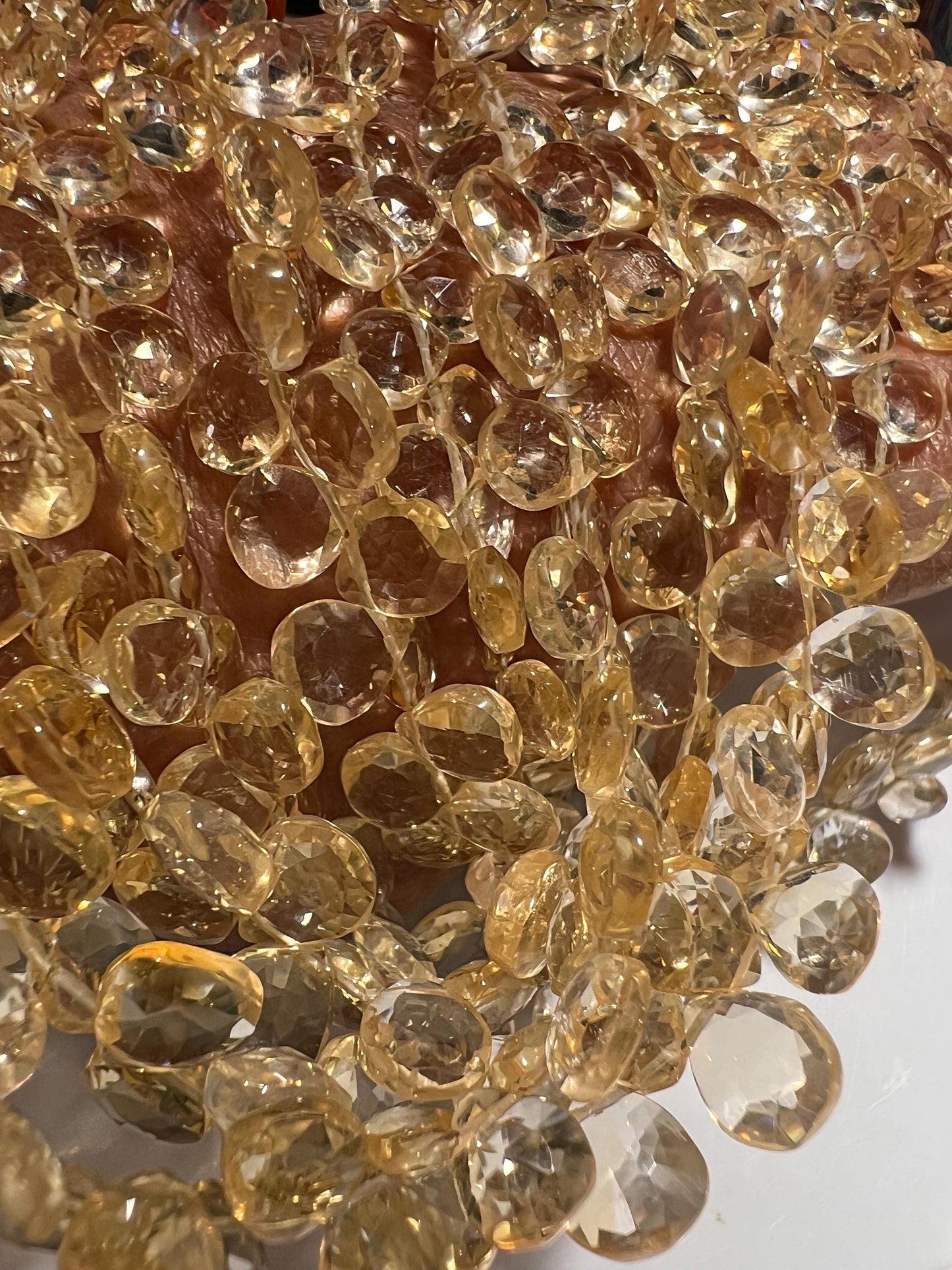 Natural Citrine Faceted Heart Drop 6-7mm AAA clear quality gemstone beads for jewelry making