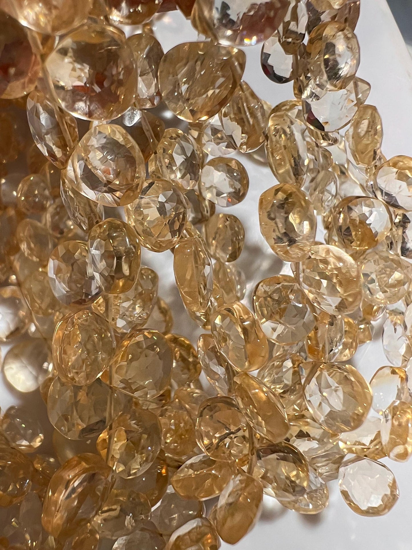 Natural Citrine Faceted Heart Drop AAA clear quality gemstone beads for jewelry making