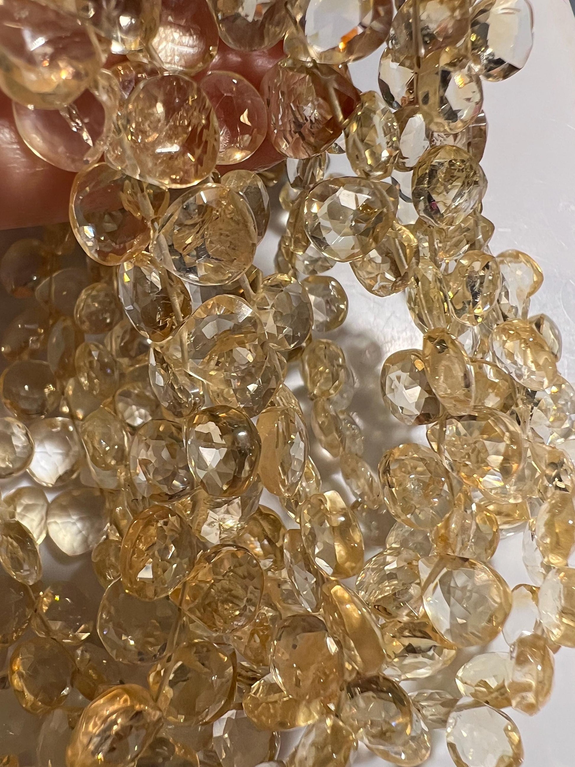 Natural Citrine Faceted Heart Drop AAA clear quality gemstone beads for jewelry making