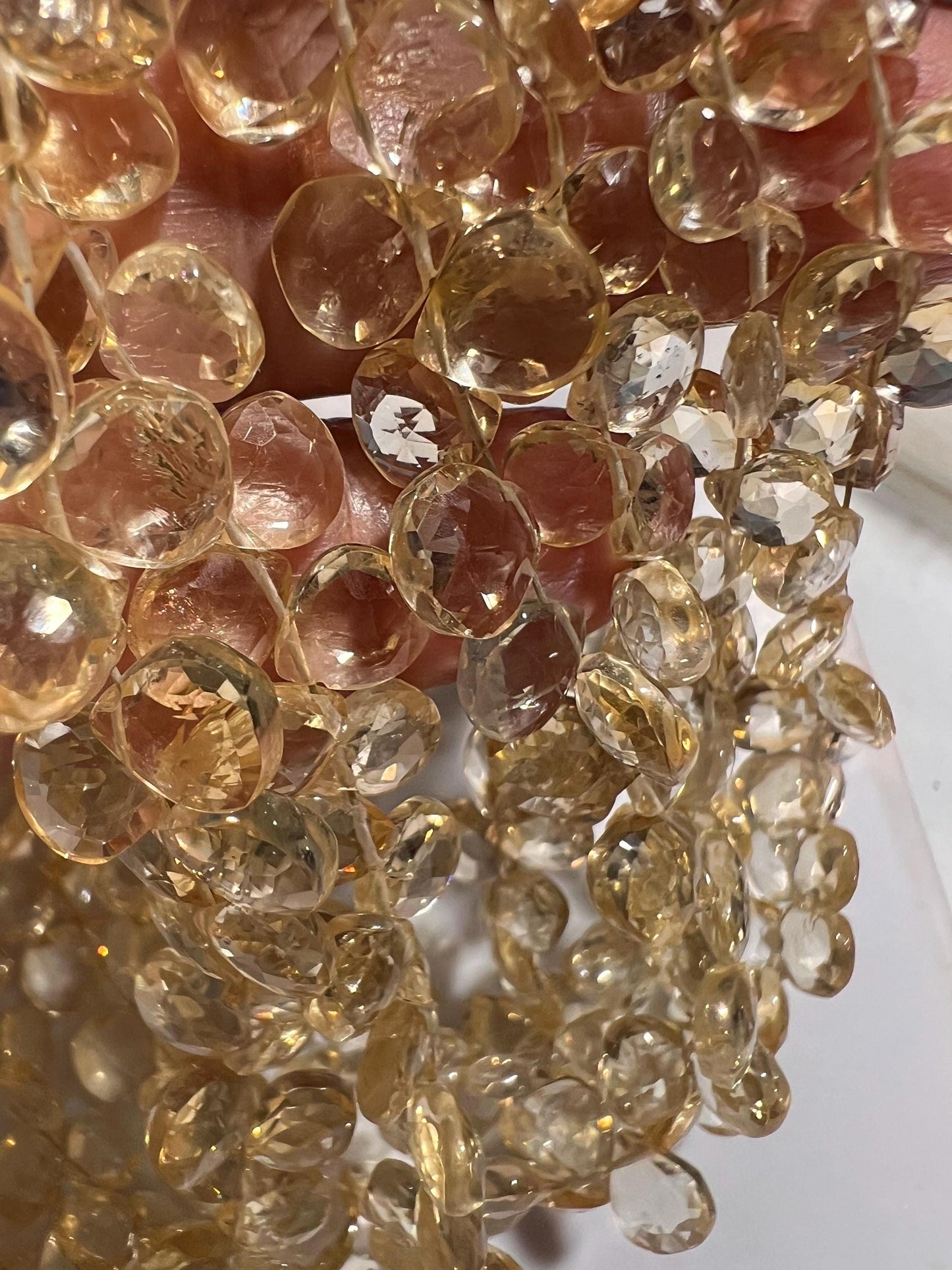 Natural Citrine Faceted Heart Drop AAA clear quality gemstone beads for jewelry making