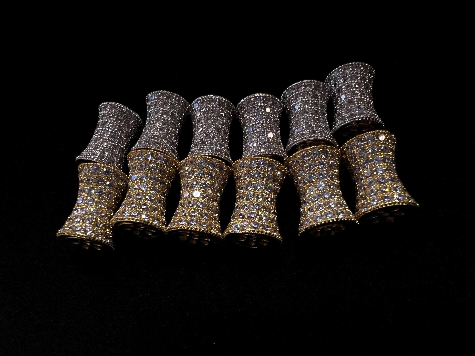 CZ micro pave diamond drum Dog bone spacer Bead 9x12mm Victorian pattern high quality non Tarnish cubic Zirconia jewelry making charm