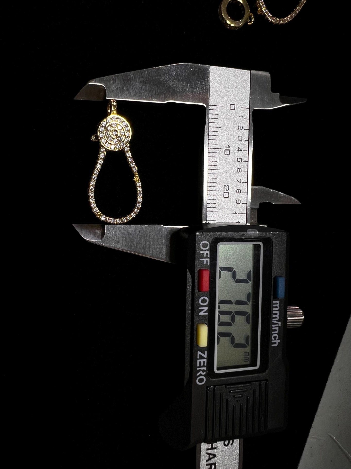 Micro Pave CZ diamond push in open lobster clasp with CZ ring Jewelry making fancy clasp 1pc. Double sided CZ Diamond all around