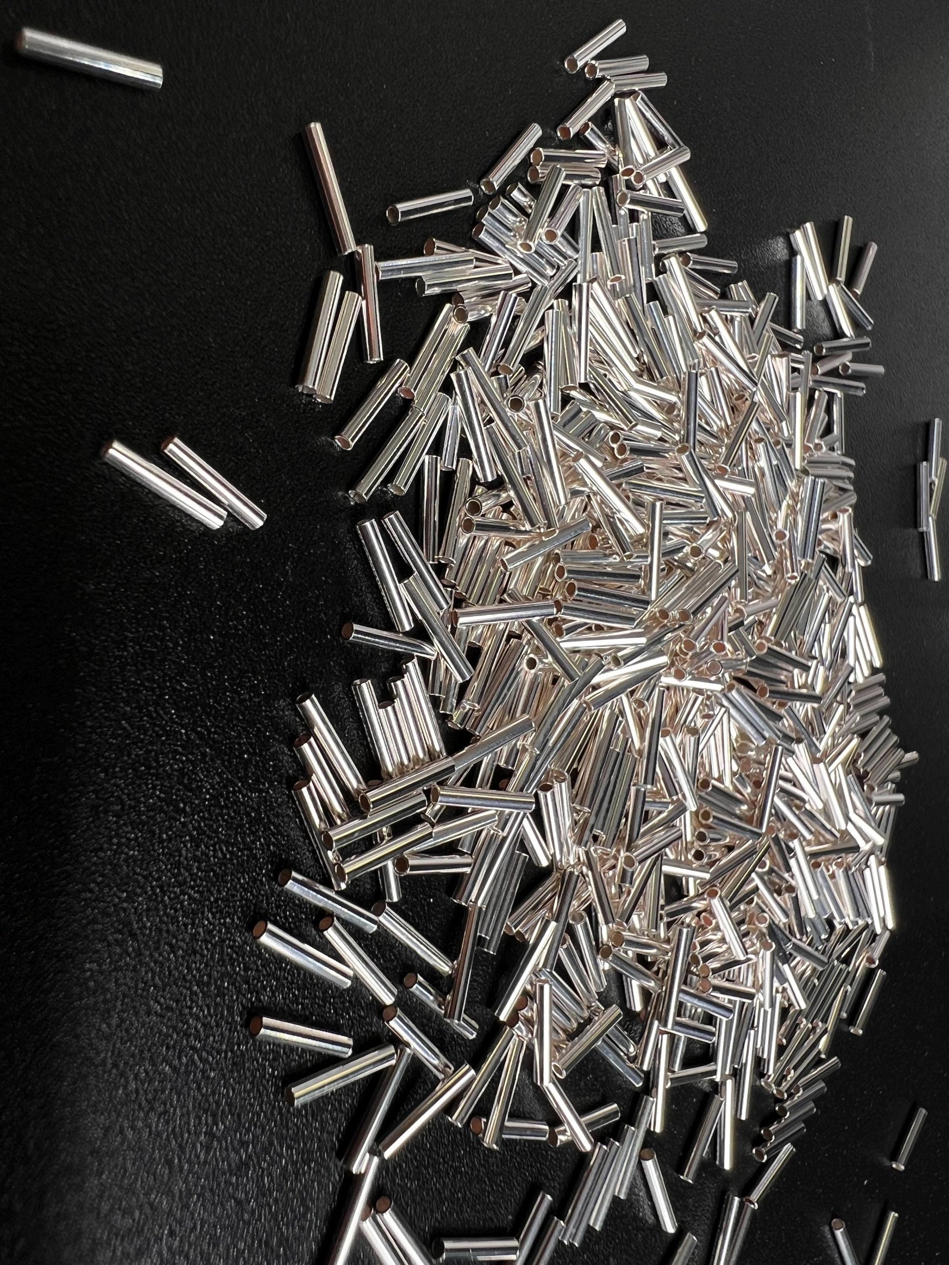 925 Sterling Silver 6mm Liquid Silver, Made in USA, High Quality tube spacer jewelry making supplies. 50, 100 pcs