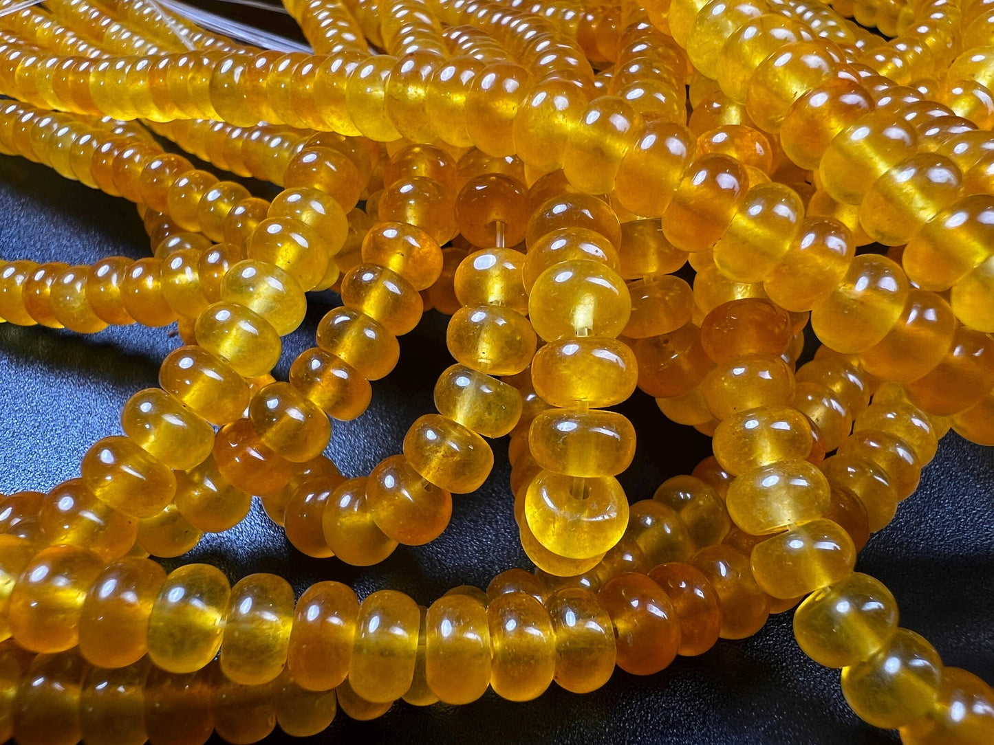 Natural yellow Agate 6mm Smooth Roundel beads. Good Quality for jewelry making 15” full strand