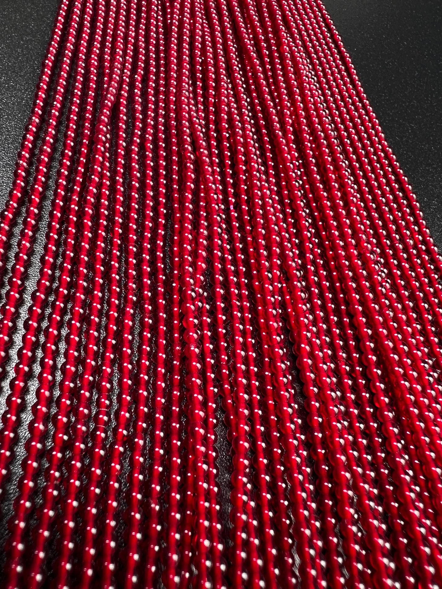 Ruby Quartz Smooth round 2.2mm Dark red Gemstone Beads for jewelry Making 14" Full strand