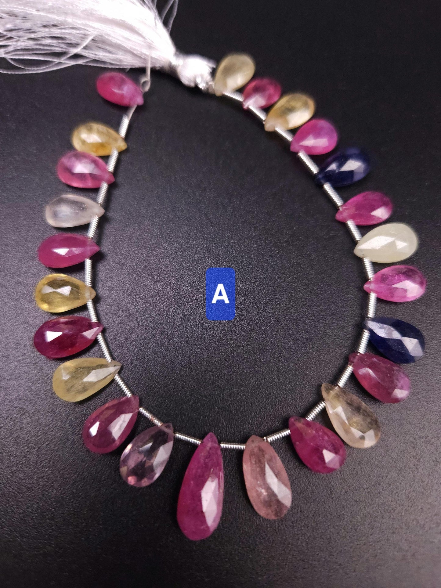 Multi Sapphire Pear Drop, Natural Pink Shaded Micro Faceted Peardrop, AAA clear Gemstone for jewelry making