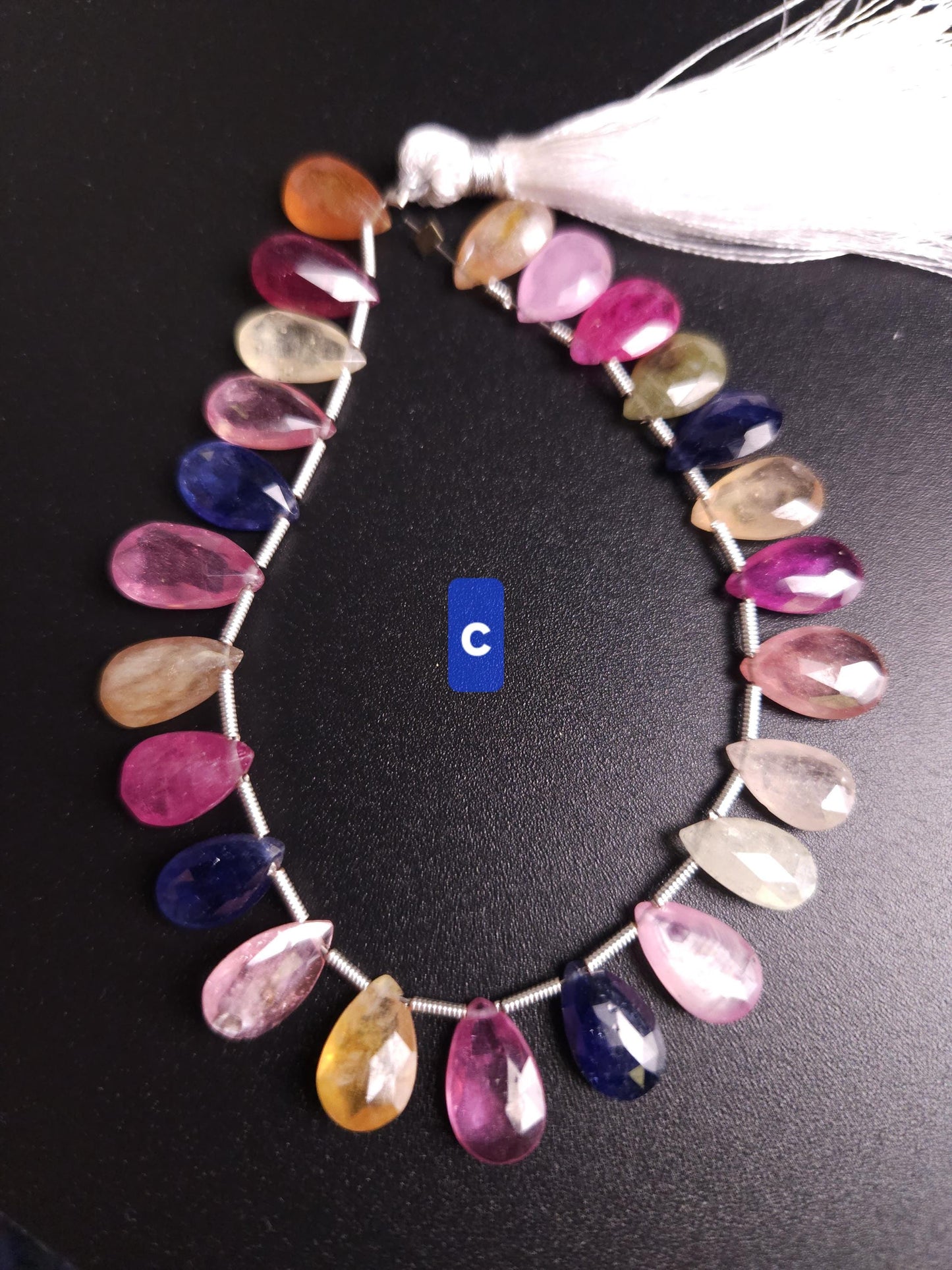 Multi Sapphire Pear Drop, Natural Pink Shaded Micro Faceted Peardrop, AAA clear Gemstone for jewelry making