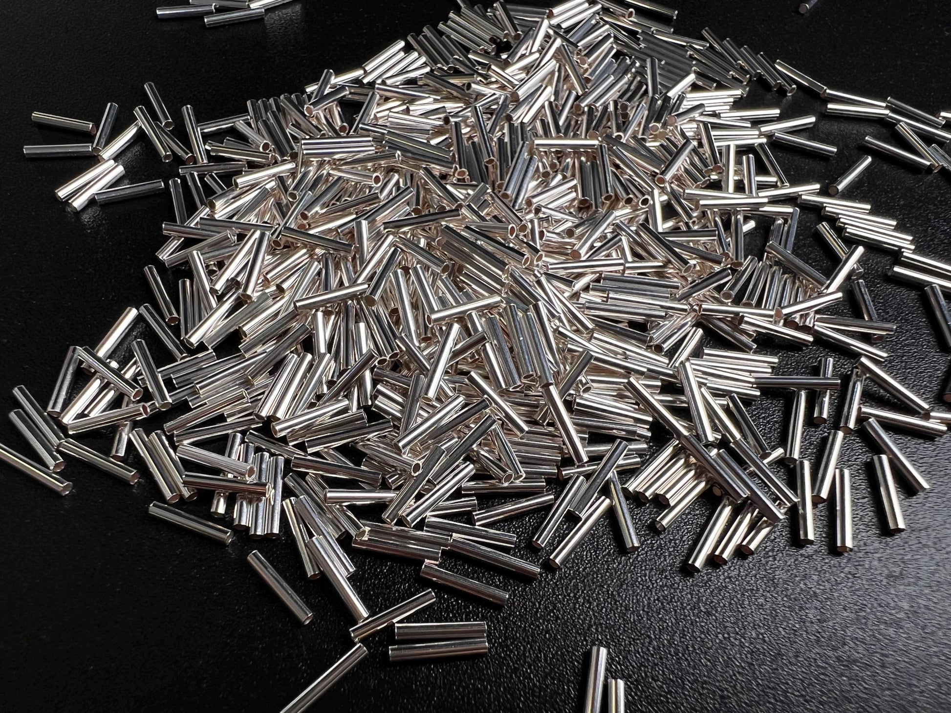 925 Sterling Silver 6mm Liquid Silver, Made in USA, High Quality tube spacer jewelry making supplies. 50, 100 pcs