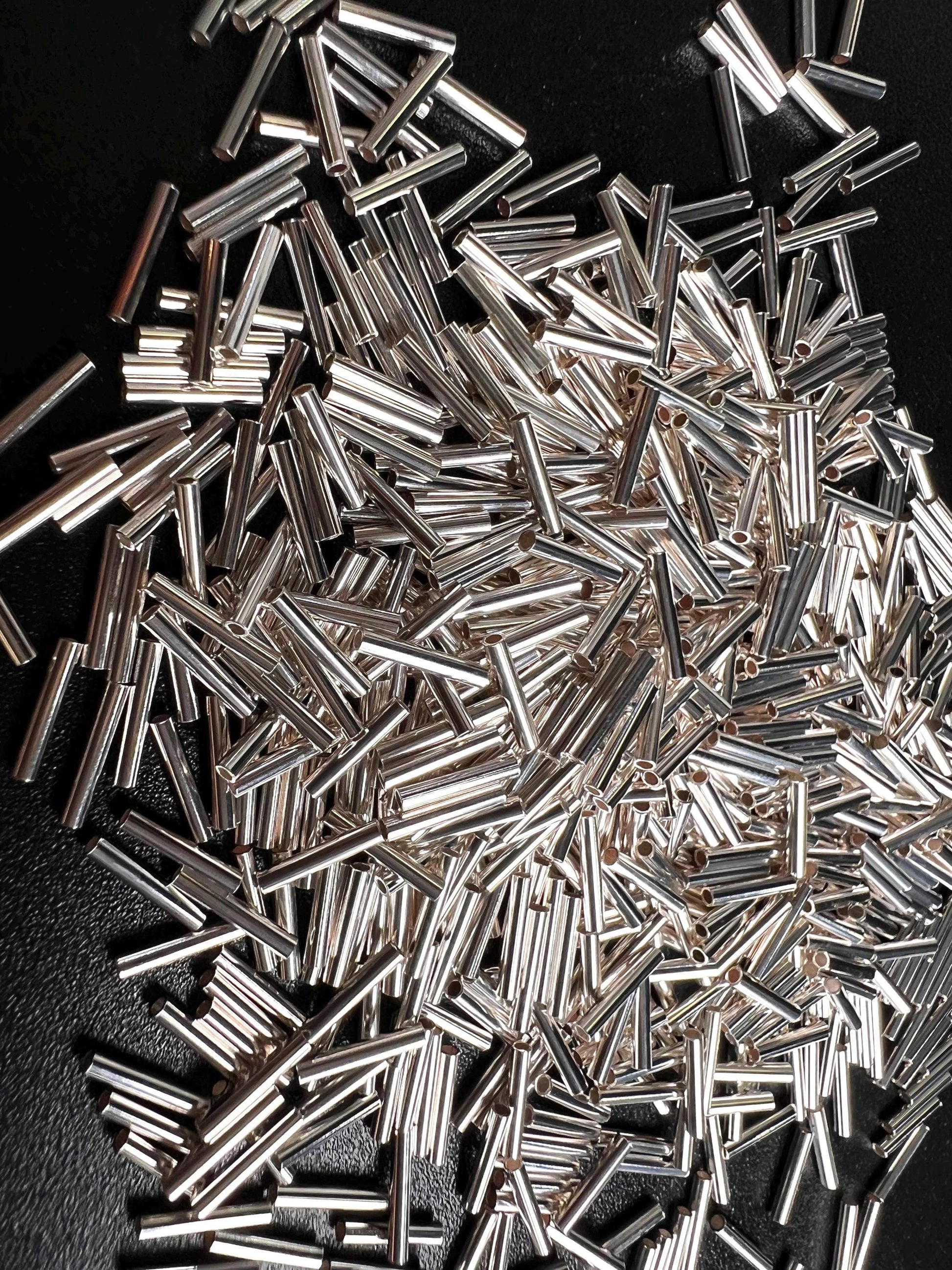 925 Sterling Silver 6mm Liquid Silver, Made in USA, High Quality tube spacer jewelry making supplies. 50 pcs, 100, 300 ,500 pcs