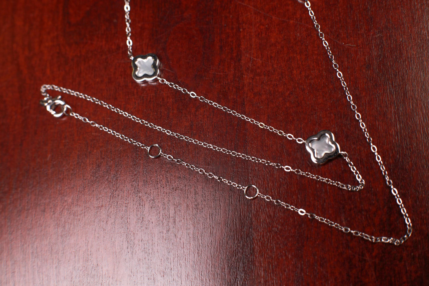 925 Sterling Silver, Gold Vermeil White Mother of Pearl Flower Charm 8.5mm long, charm 5pcs Adjustable 16”,17",18" MOP necklace