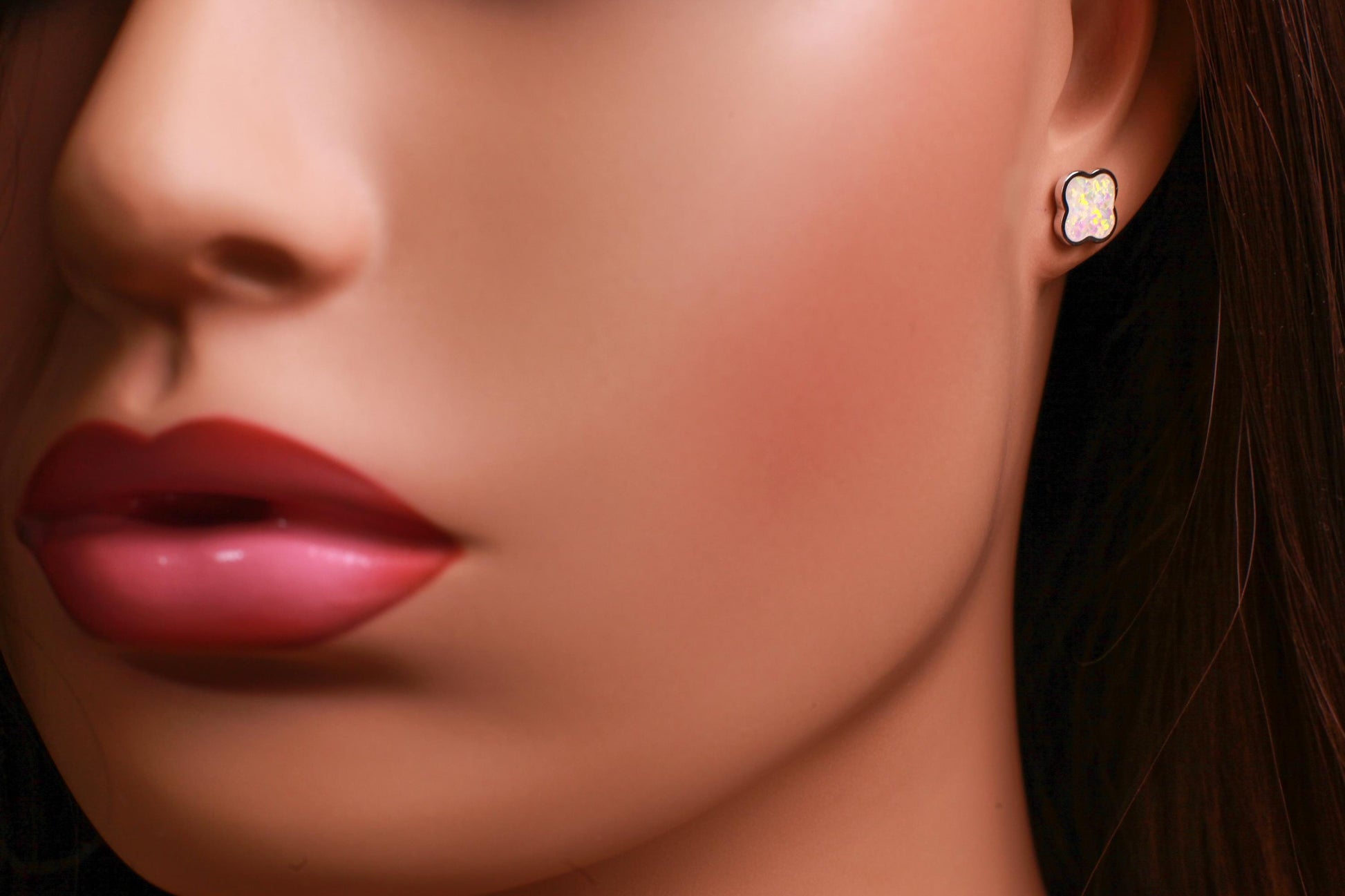 Genuine Ethiopian Fire Opal, Welo Opal, 8mm Flower Stud Earrings in 925 Sterling Silver Fiery Welo Opal Elegant Earrings, 925 Stamped