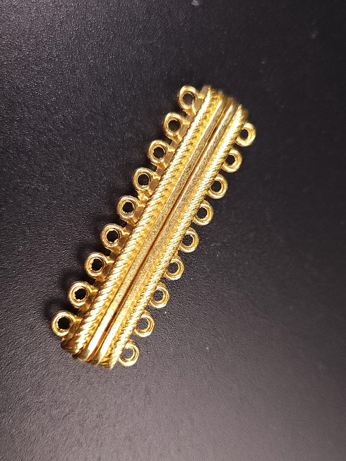 6 loop, 9 loop magnetic slide bar clasp gold plated brass, antique brass,multi strand clasp 32, 48mm long jewelry making clasp.