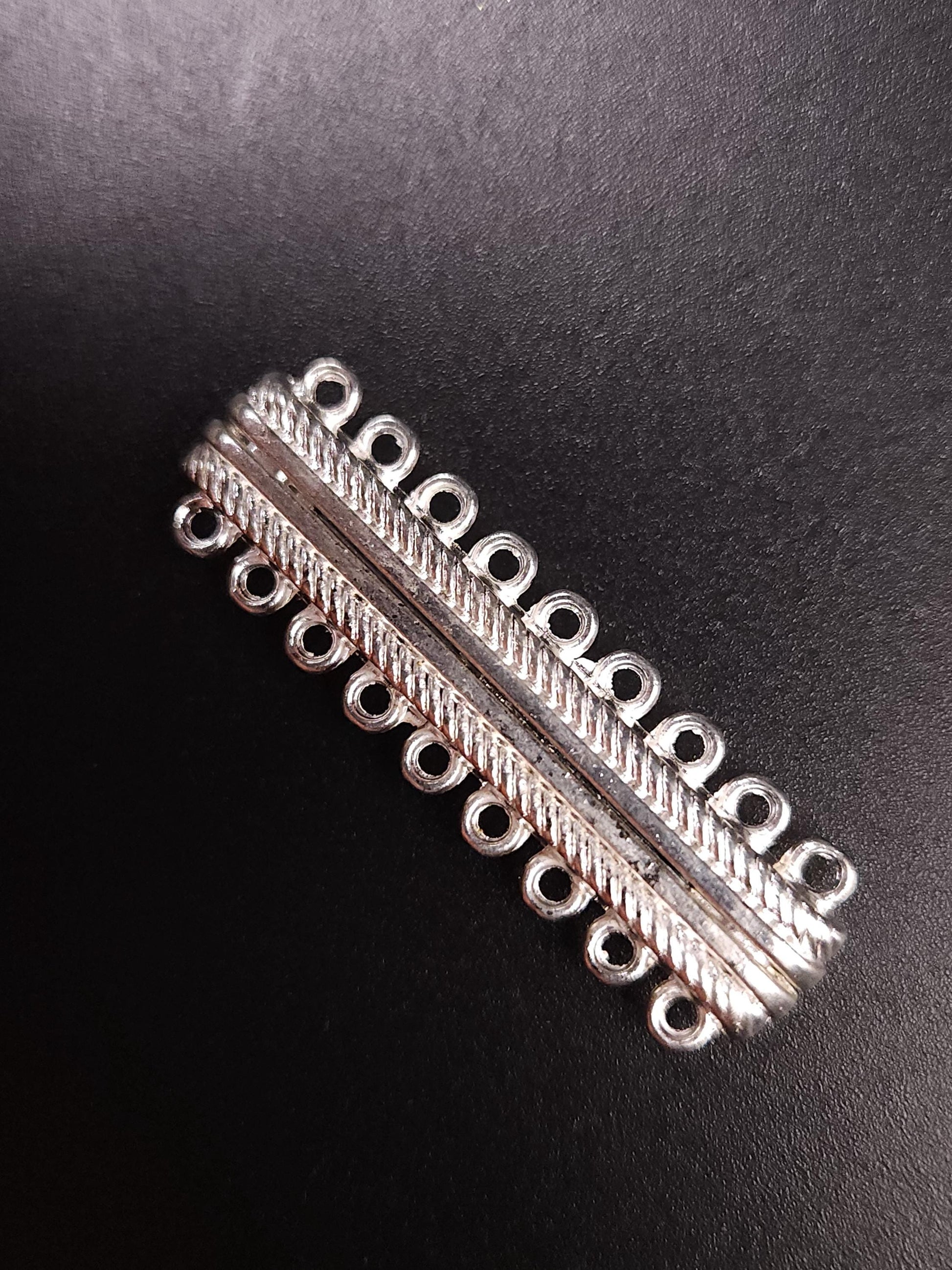 6 loop, 9 loop magnetic bar clasp gold plated brass, antique brass,multi strand clasp 32, 48mm long jewelry making clasp.