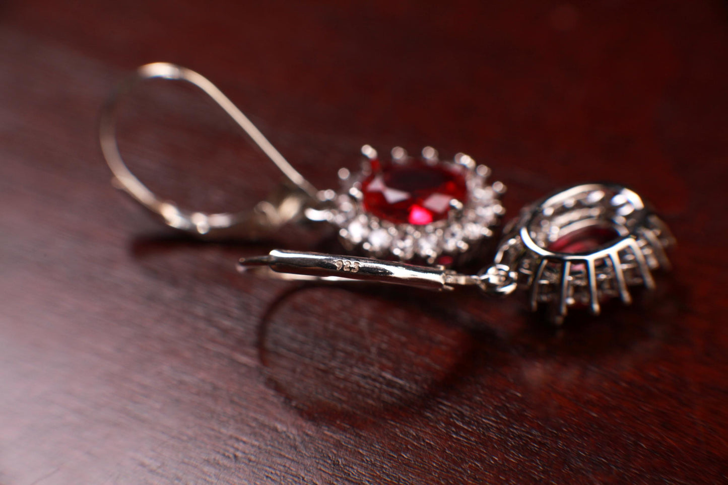 Pink Ruby gemstone Oval dangling with CZ diamond prong setting 925 Sterling silver minimalist cute earrings Gift For Her, valentines