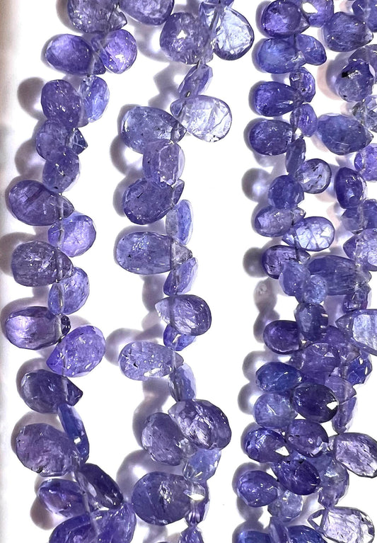 Natural Tanzanite Faceted Drop 4x6-6x8mm AAA quality Teardrop Gemstone Violet Blue Beads DIY Jewelry Making pear drop beads.