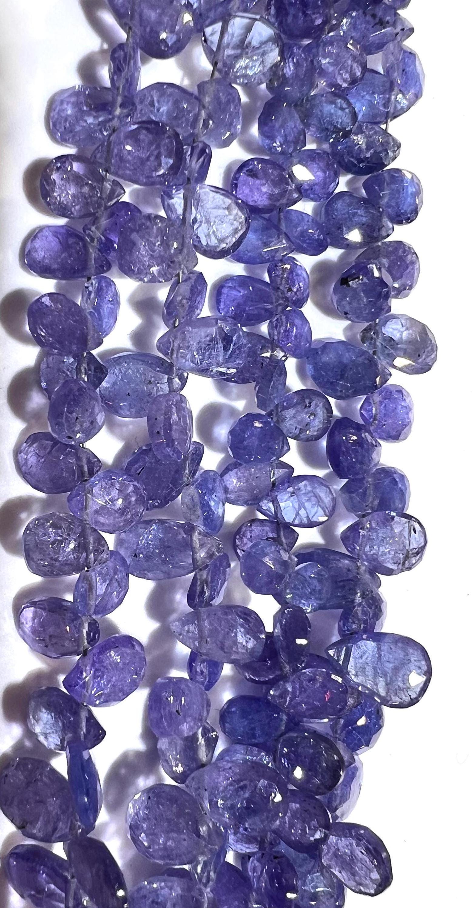 Natural Tanzanite Faceted Drop 4x6-6x8mm AAA quality Teardrop Gemstone Violet Blue Beads DIY Jewelry Making pear drop beads.