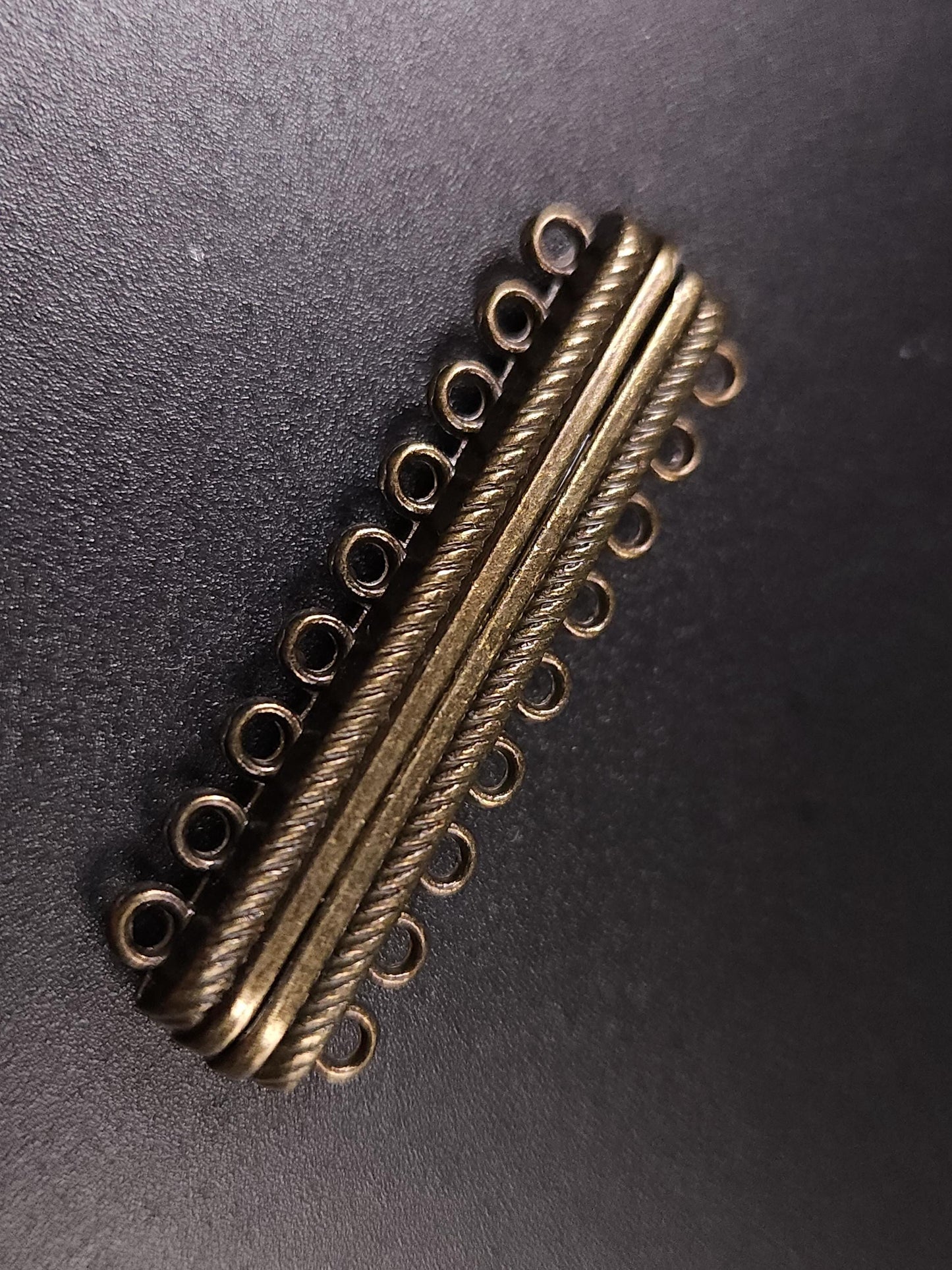 6 loop, 9 loop magnetic slide bar clasp gold plated brass, antique brass,multi strand clasp 32, 48mm long jewelry making clasp.