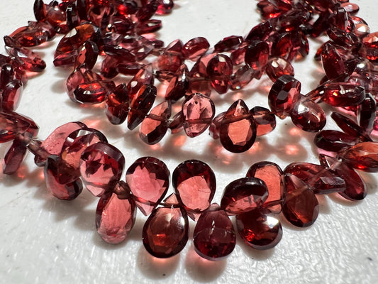 Mozambique Red Garnet Micro Faceted 4-5x6-7mm pear Drop Jewelry Making beads January Birthstone Teardrop Beads