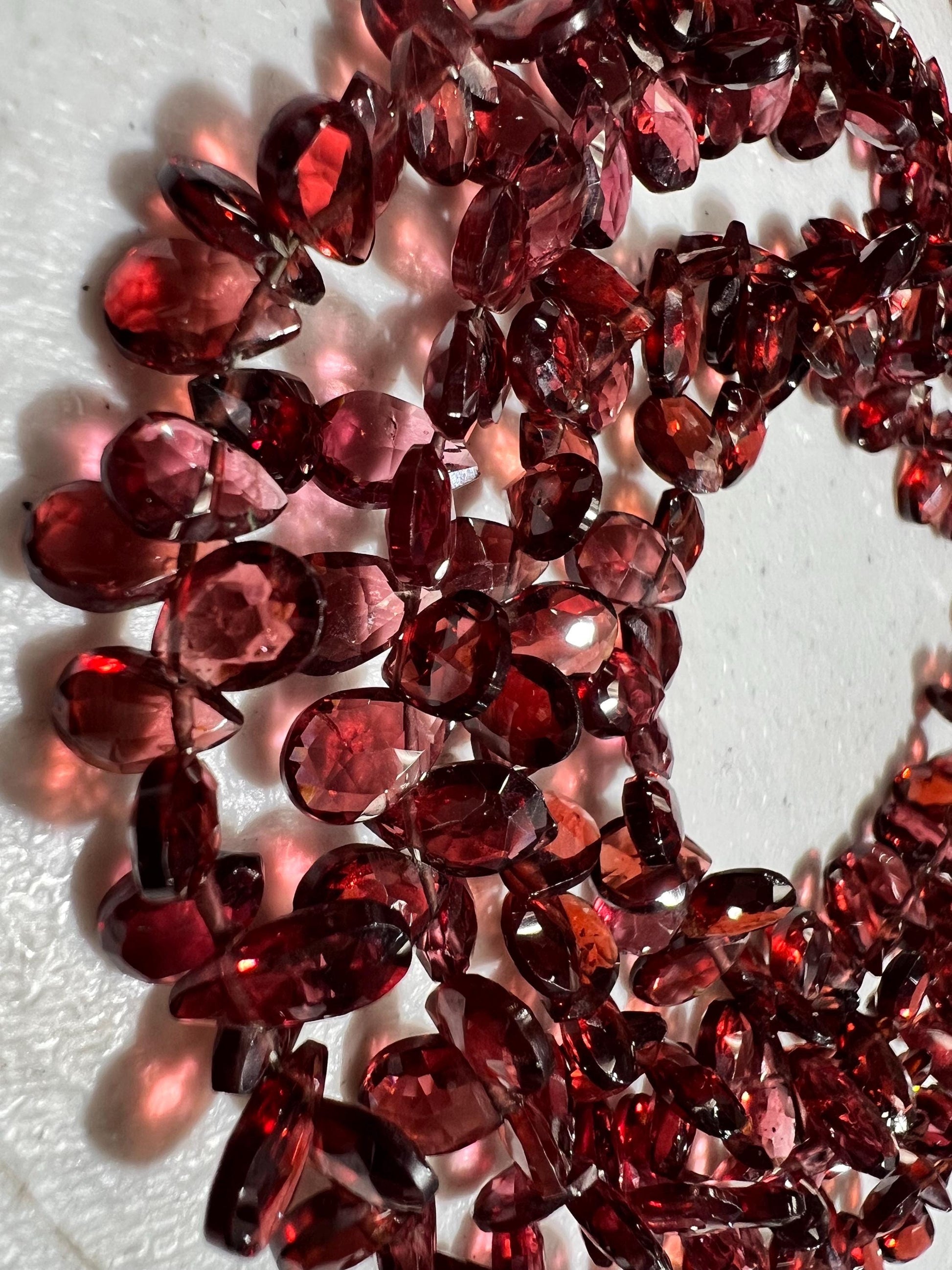 Mozambique Red Garnet Micro Faceted 4-5x6-7mm pear Drop Jewelry Making beads January Birthstone Teardrop Beads