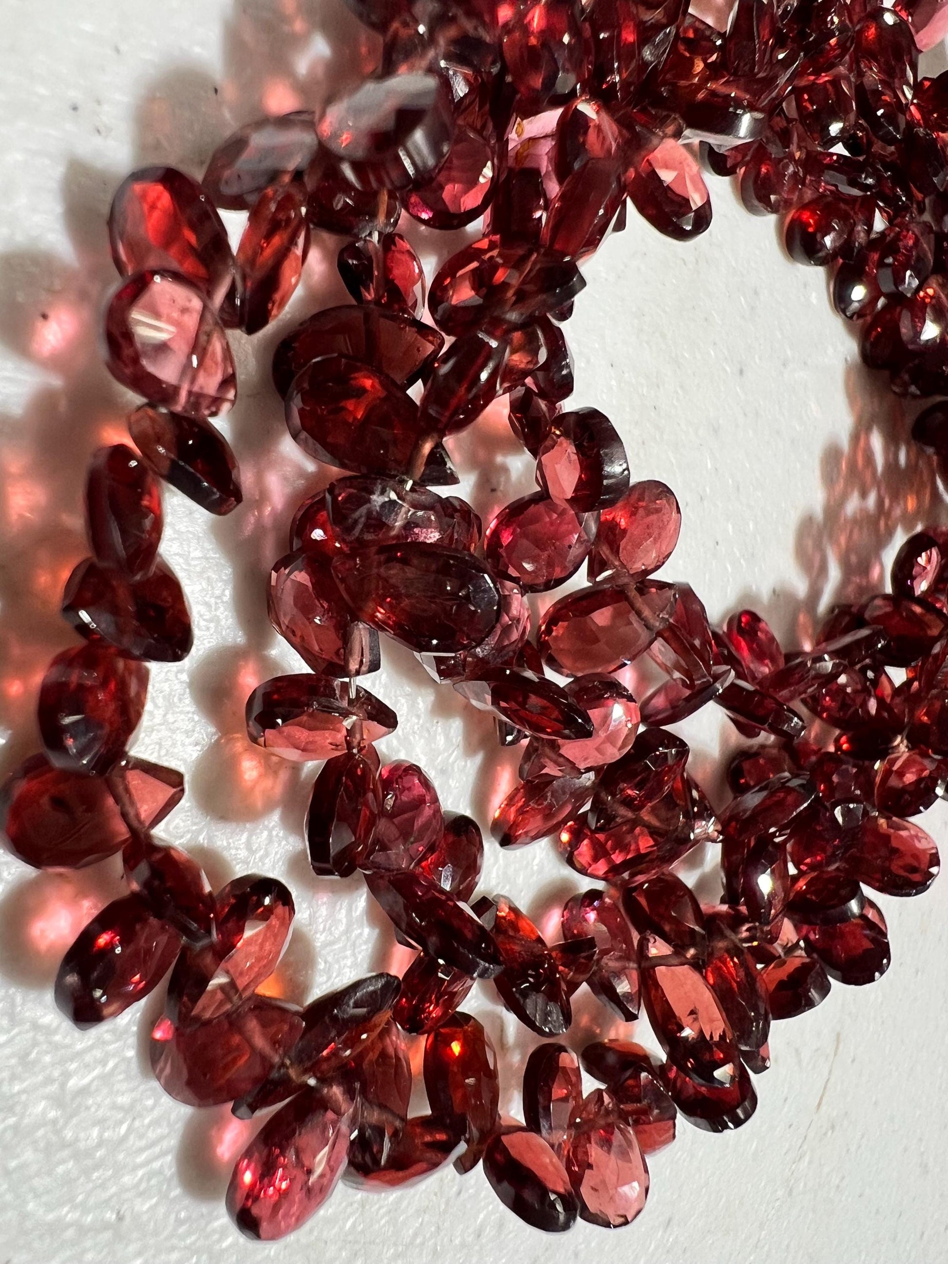 Mozambique Red Garnet Micro Faceted 4-5x6-7mm pear Drop Jewelry Making beads January Birthstone Teardrop Beads