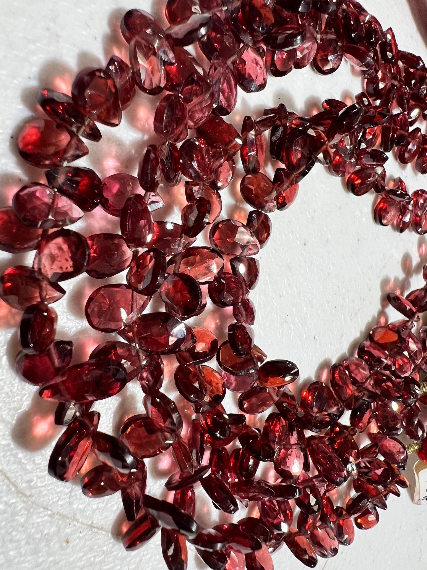 Mozambique Red Garnet Micro Faceted 4-5x6-7mm pear Drop Jewelry Making beads January Birthstone Teardrop Beads