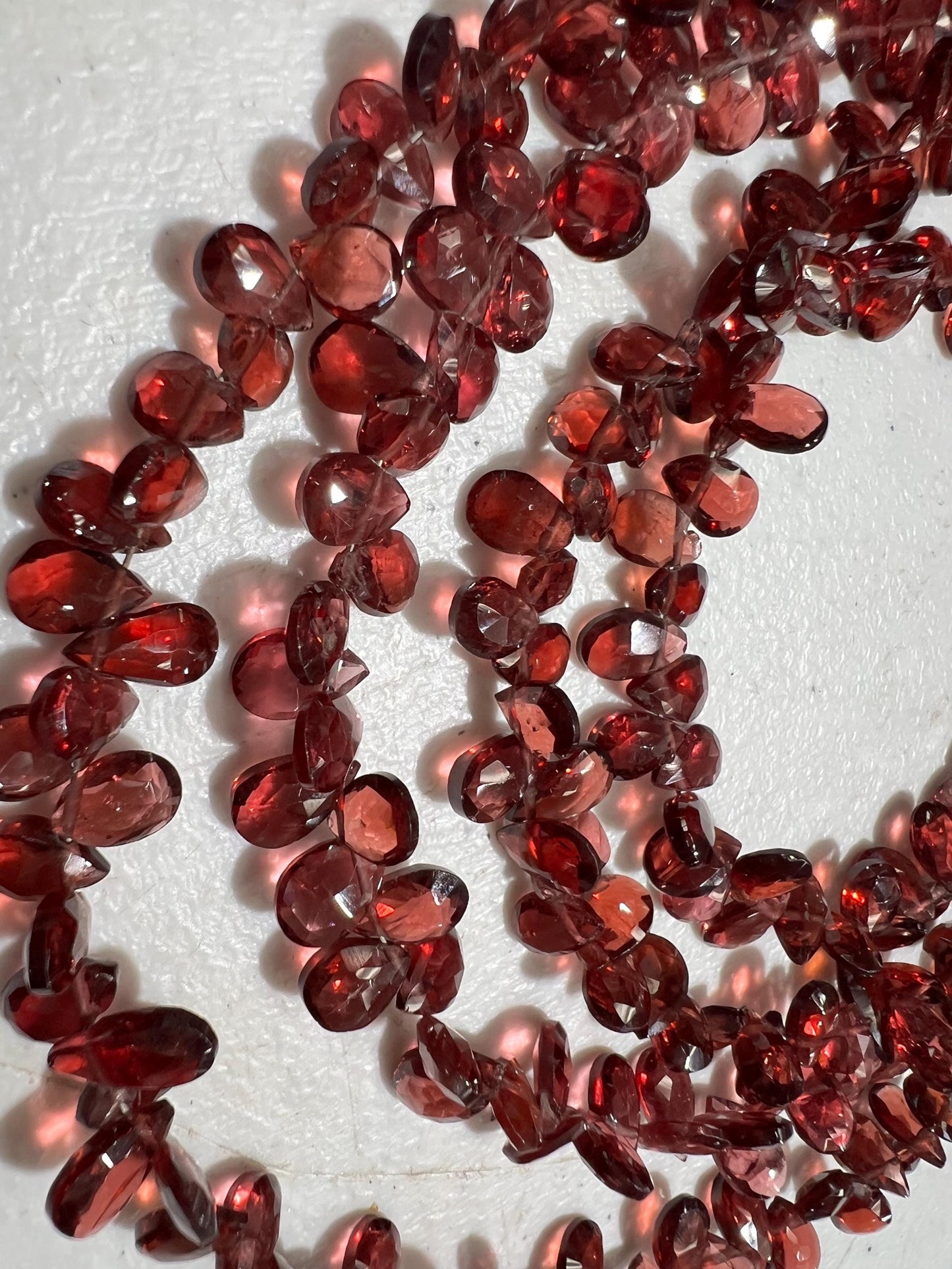 Mozambique Red Garnet Micro Faceted 4-5x6-7mm pear Drop Jewelry Making beads January Birthstone Teardrop Beads